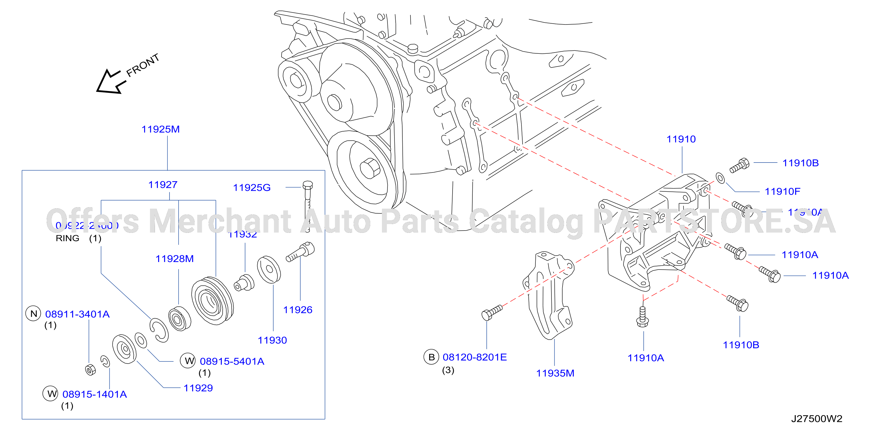 Compressor Mounting Fitting Idler Pully