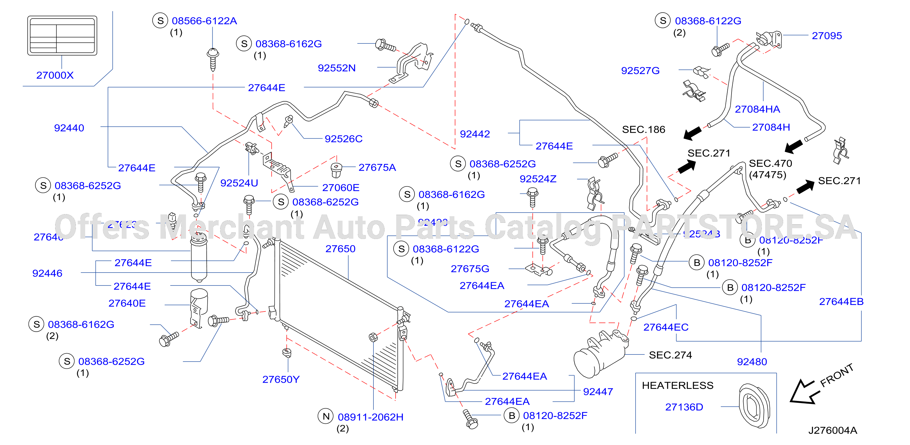 Condenser Liquid Tank Piping Front Piping