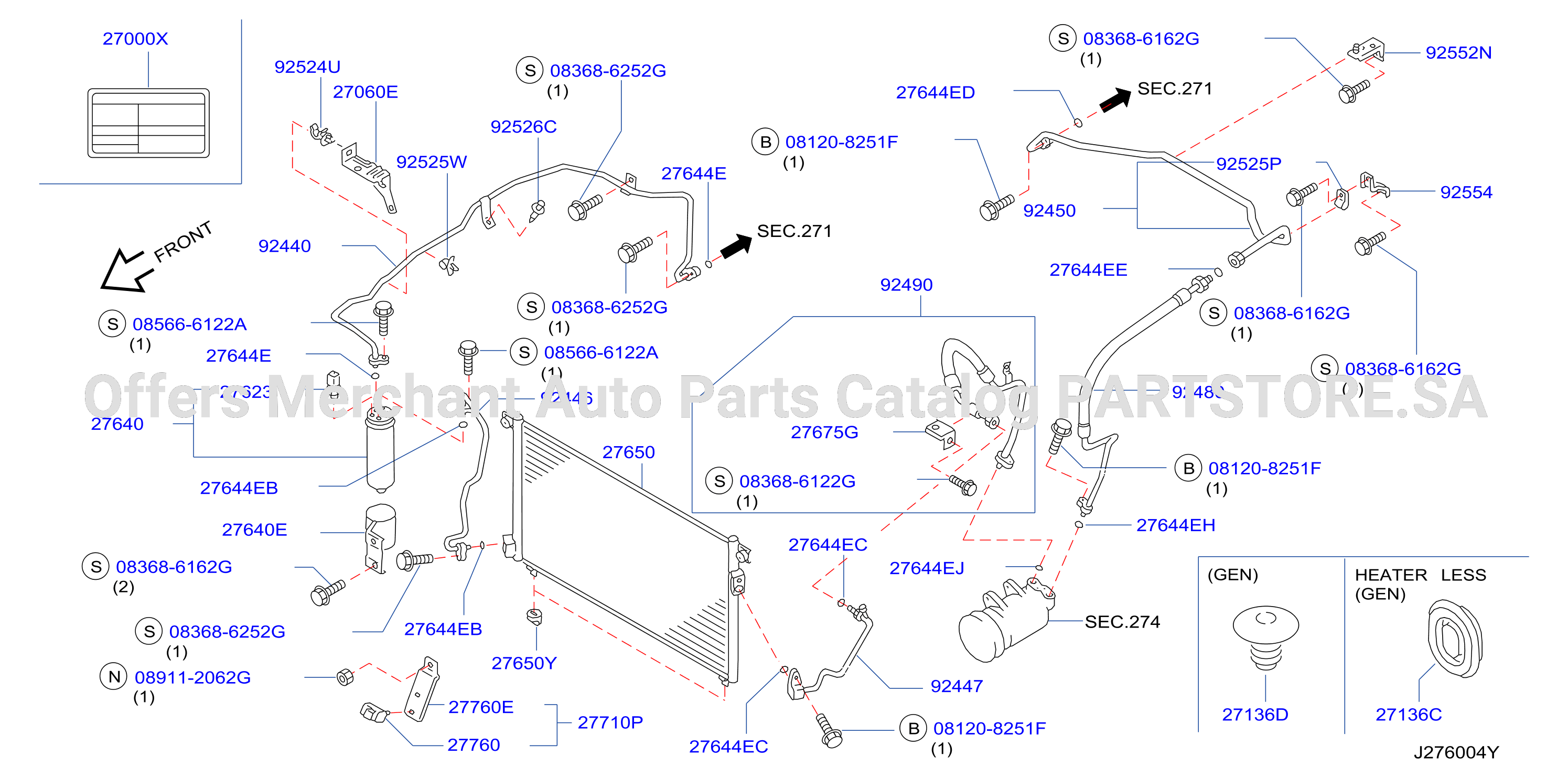 Condenser Liquid Tank Piping Front Piping