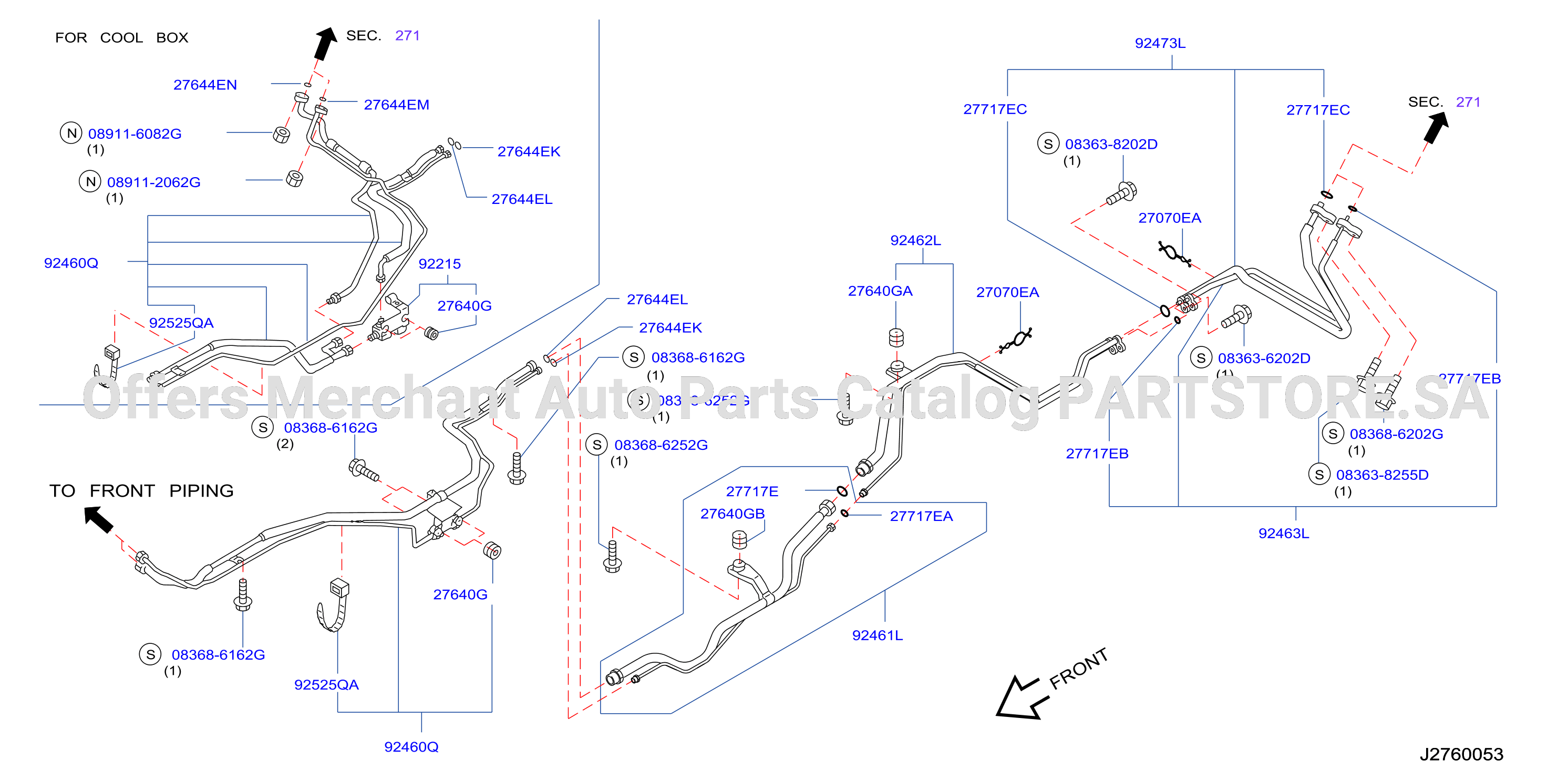 Condenser Liquid Tank Piping Rear Piping