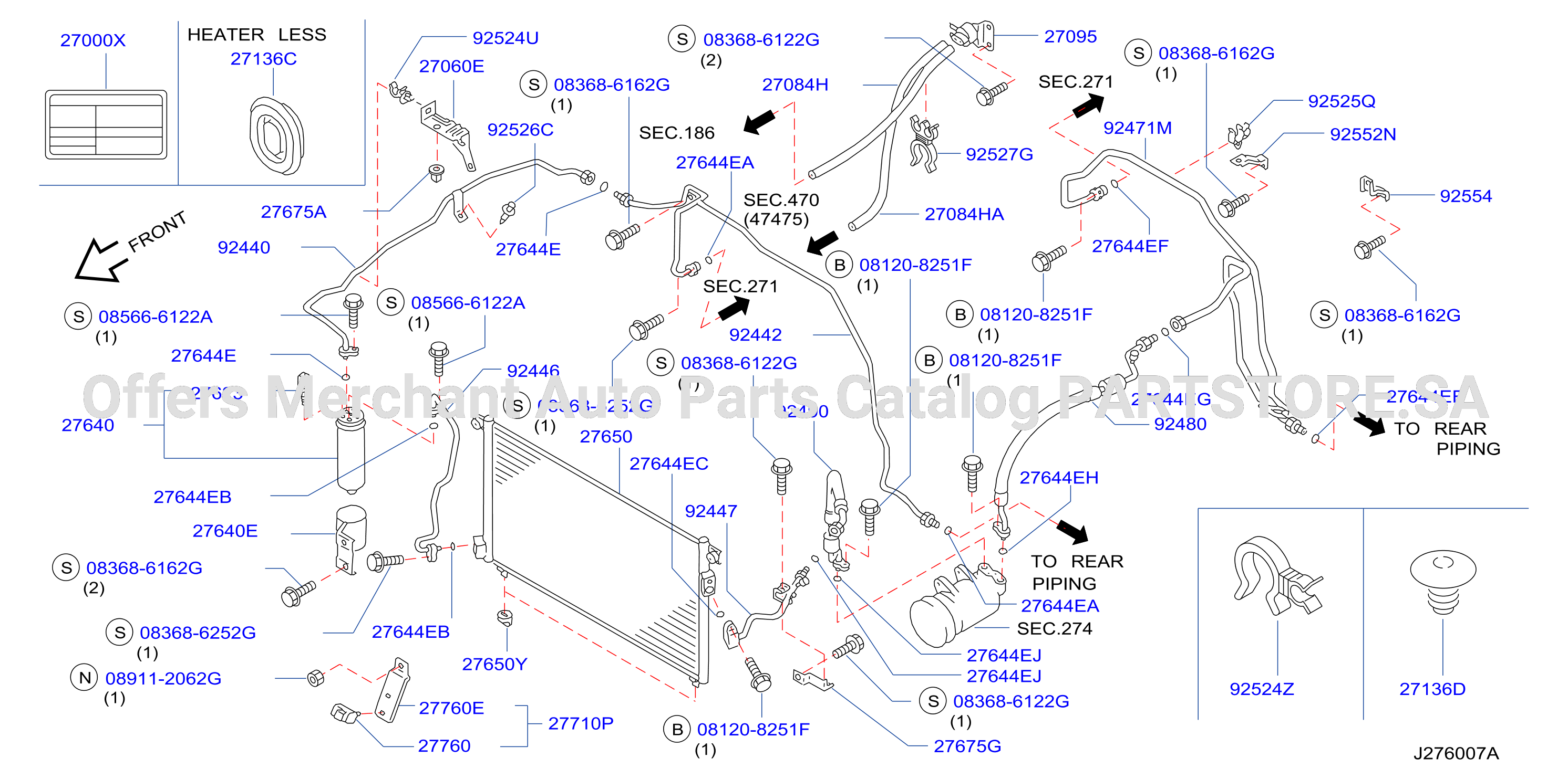 Condenser Liquid Tank Piping Front Piping