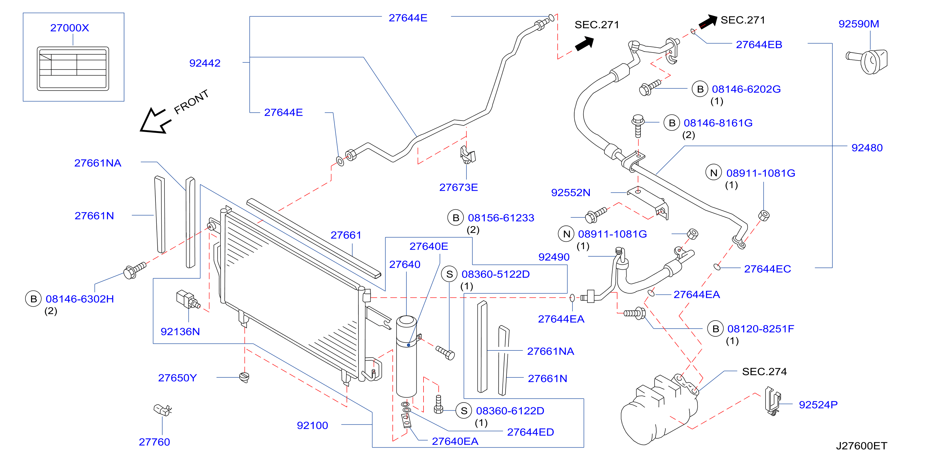 Condenser Liquid Tank Piping W / Gen