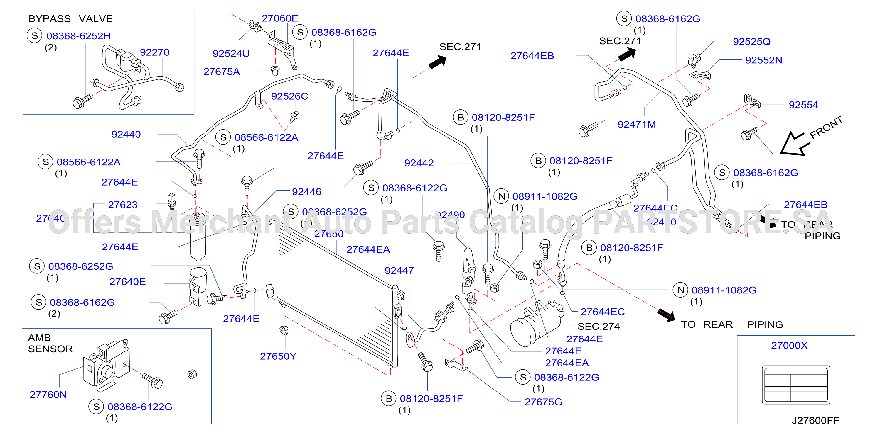 Condenser Liquid Tank Piping Front Piping