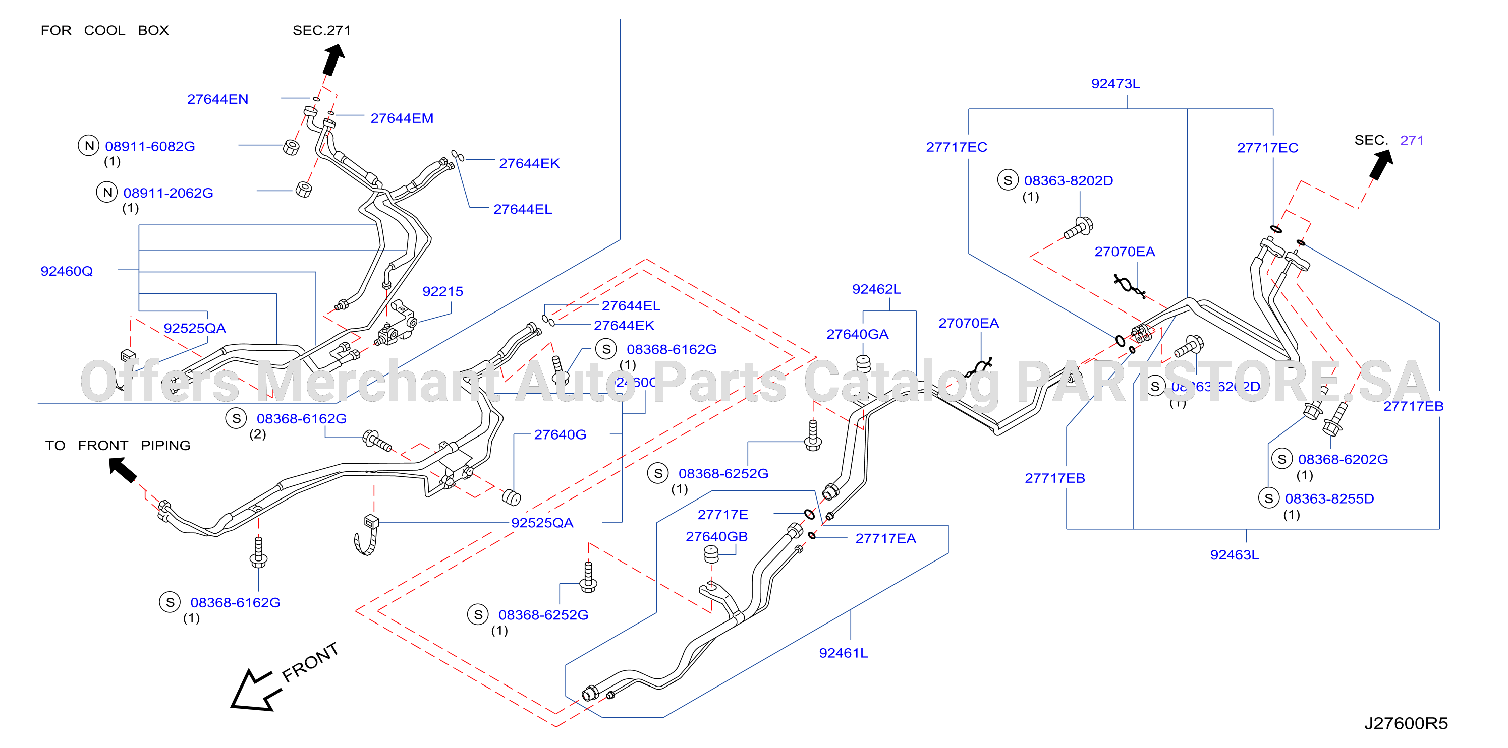 Condenser Liquid Tank Piping Rear Piping