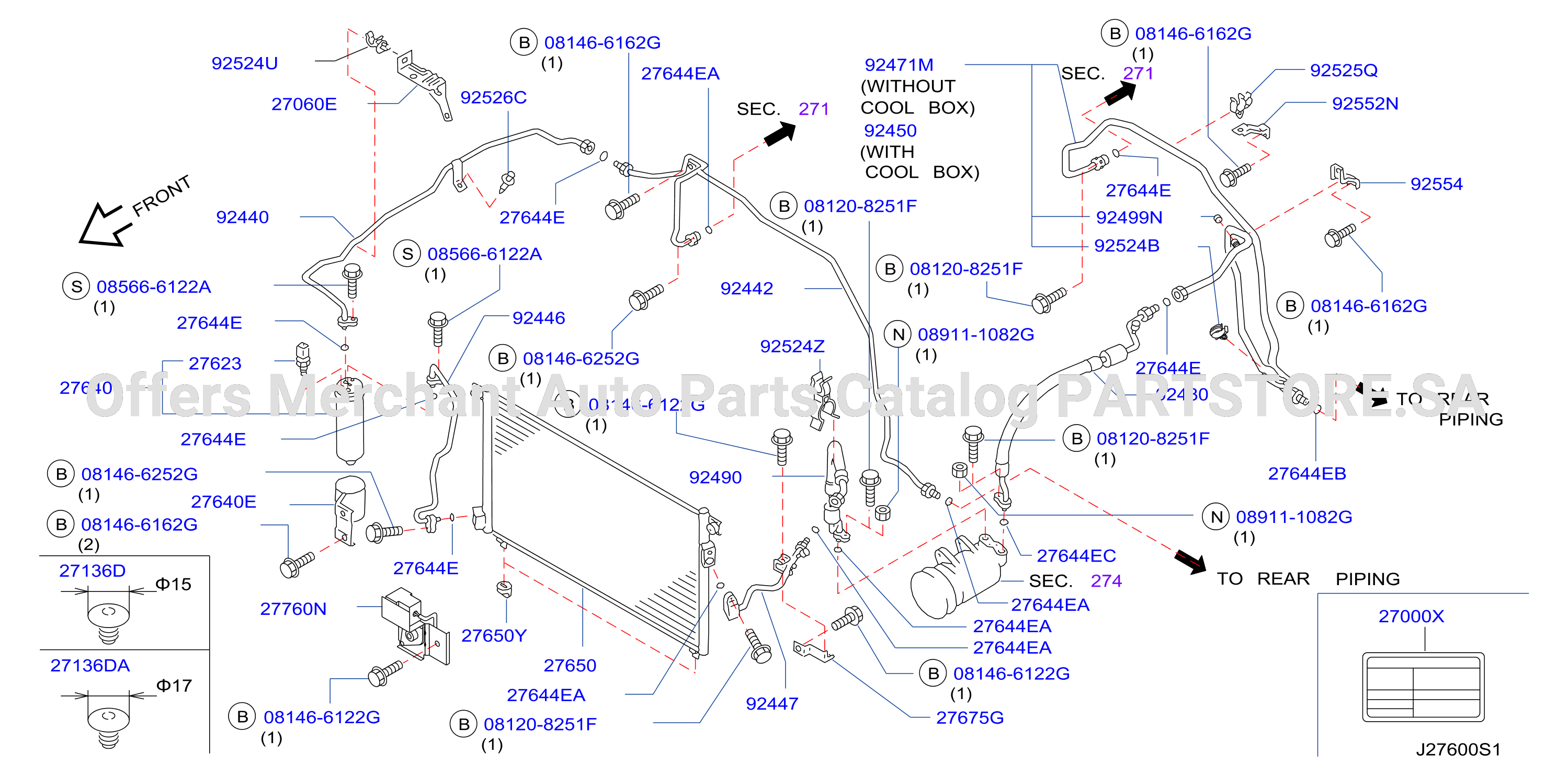 Condenser Liquid Tank Piping Front Piping