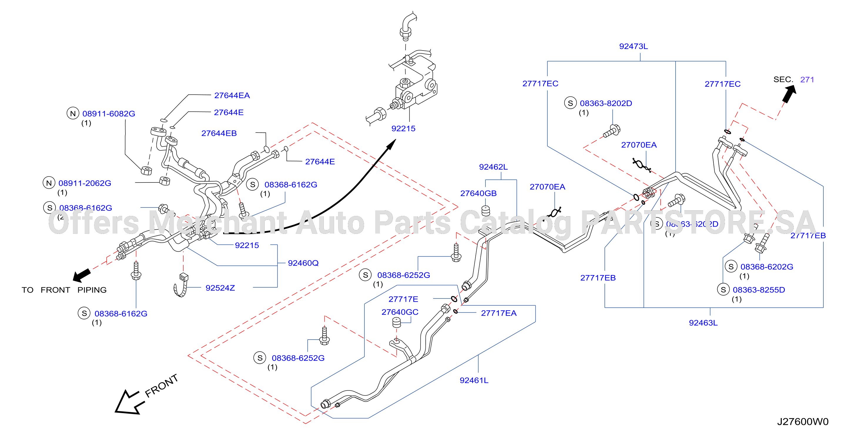 Condenser Liquid Tank Piping Rear Piping