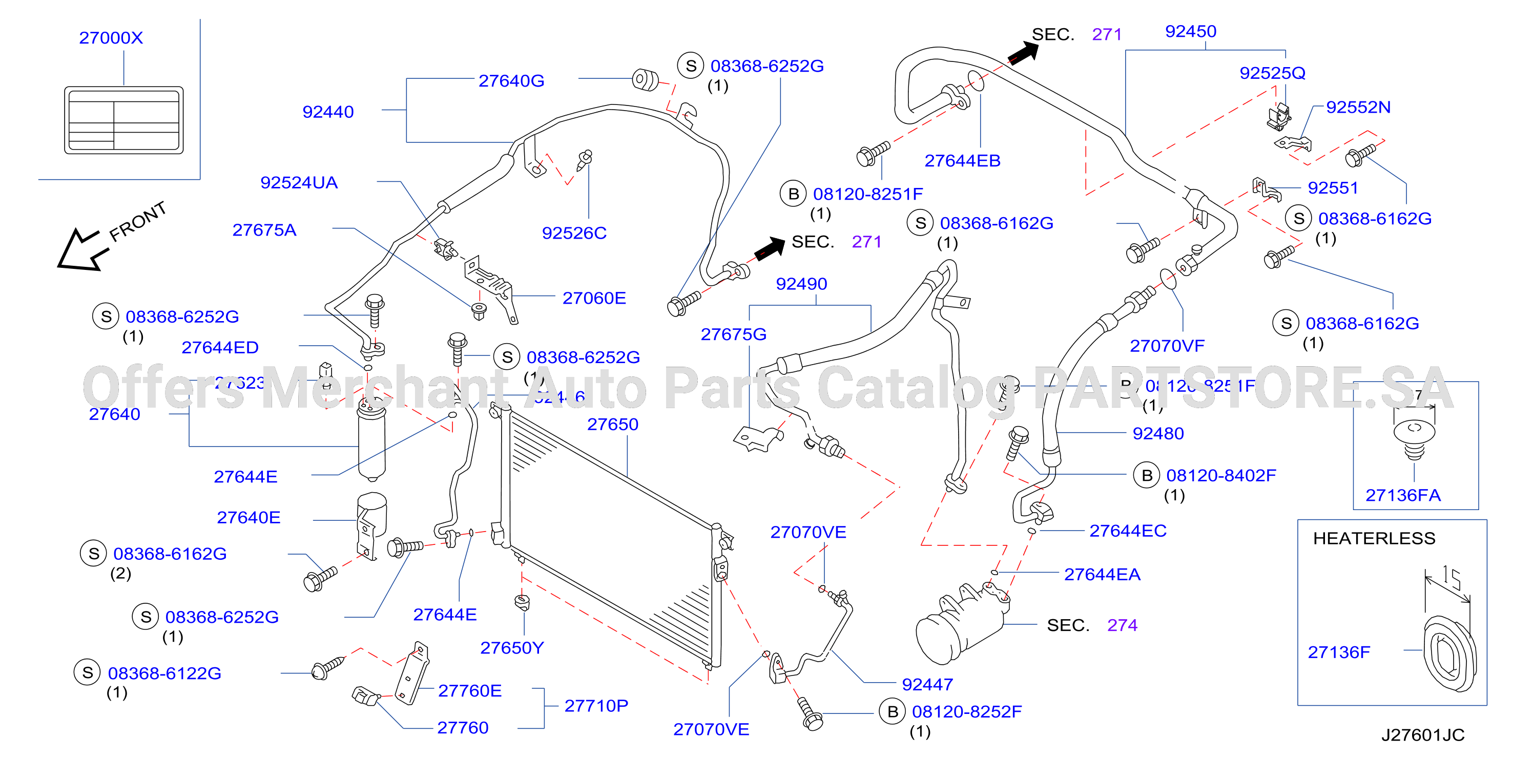 Condenser Liquid Tank Piping Front Piping