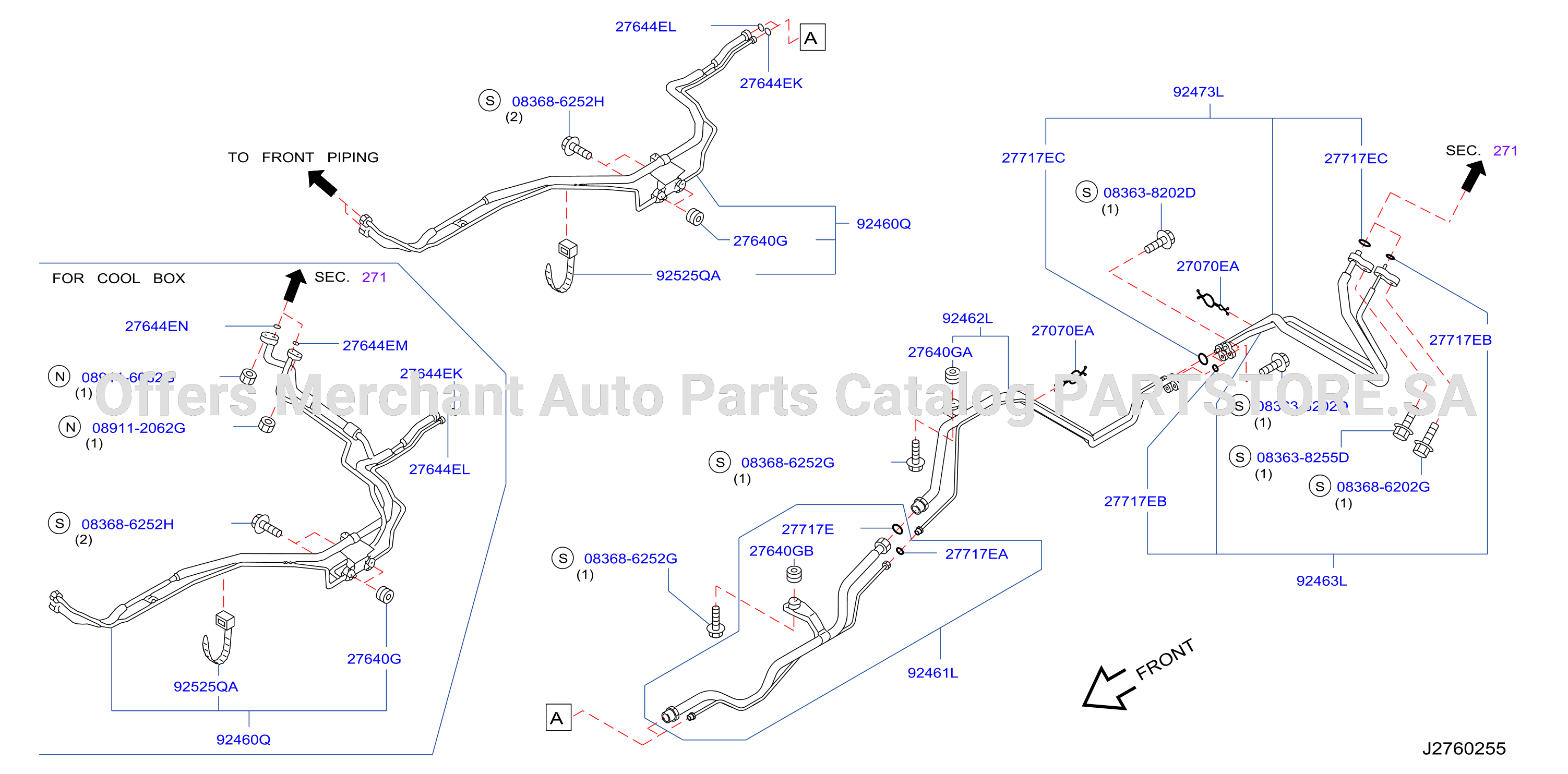 Condenser Liquid Tank Piping Rear Piping