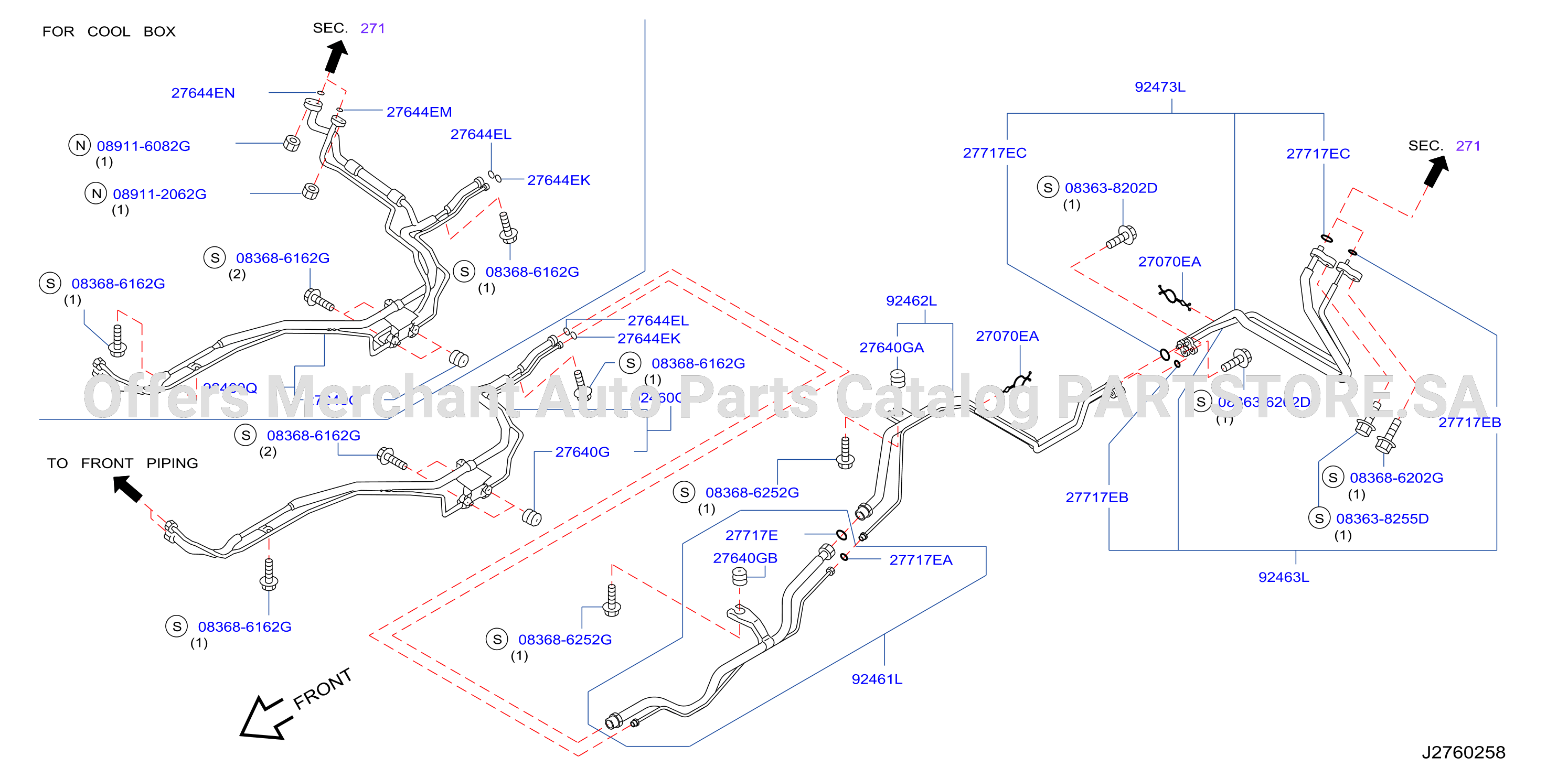 Condenser Liquid Tank Piping Rear Piping