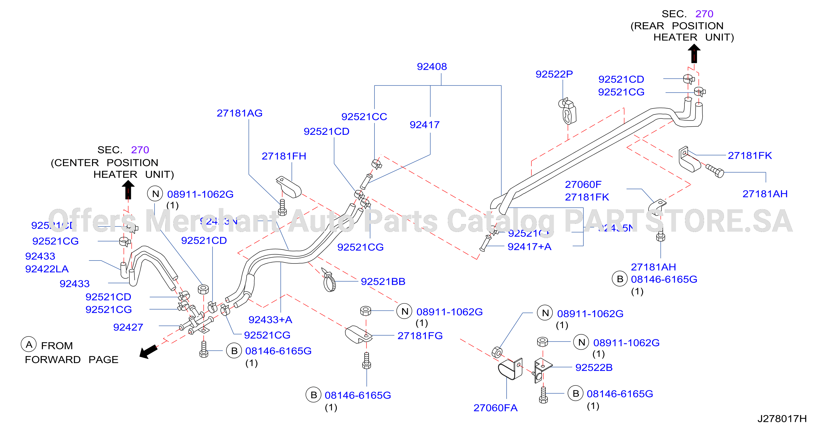 Heater Piping Rear Piping Std
