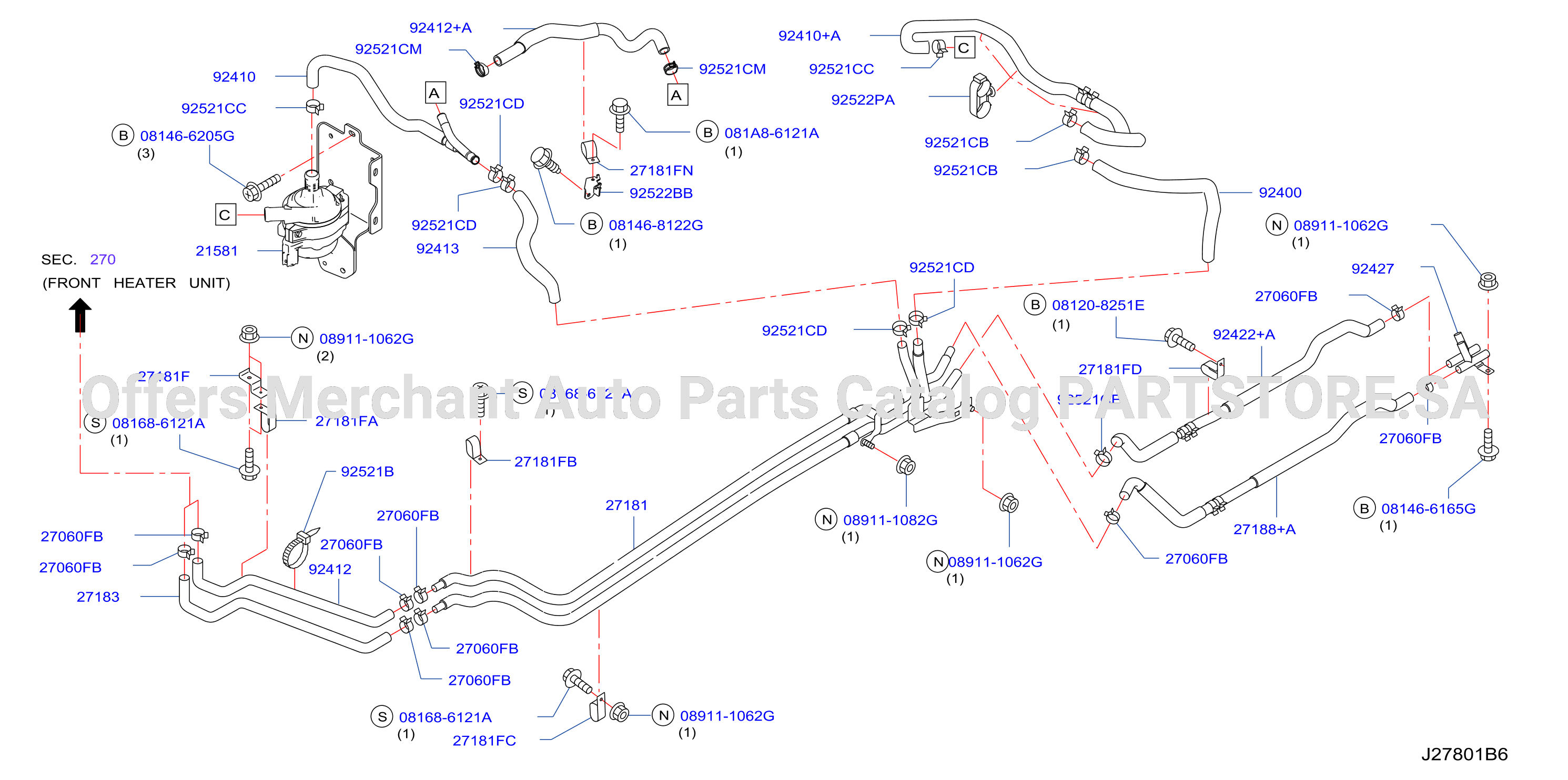 Heater Piping Fr Rr Heater Zd30