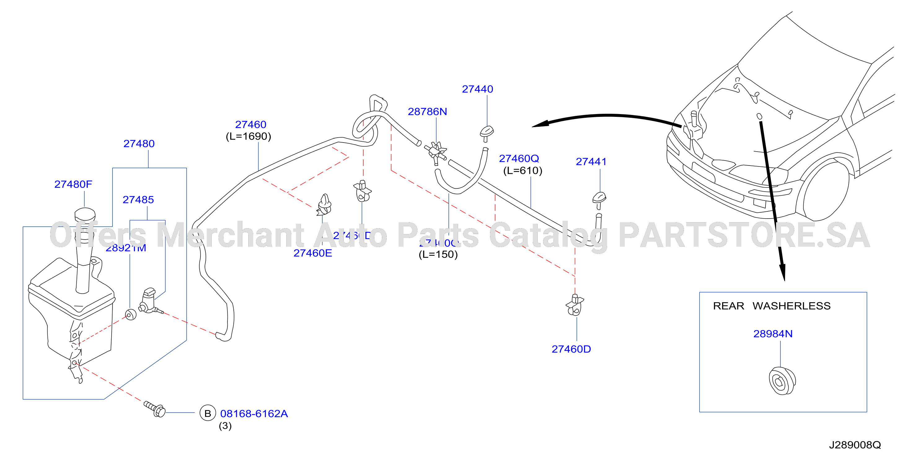 Windshield Washer Front Piping