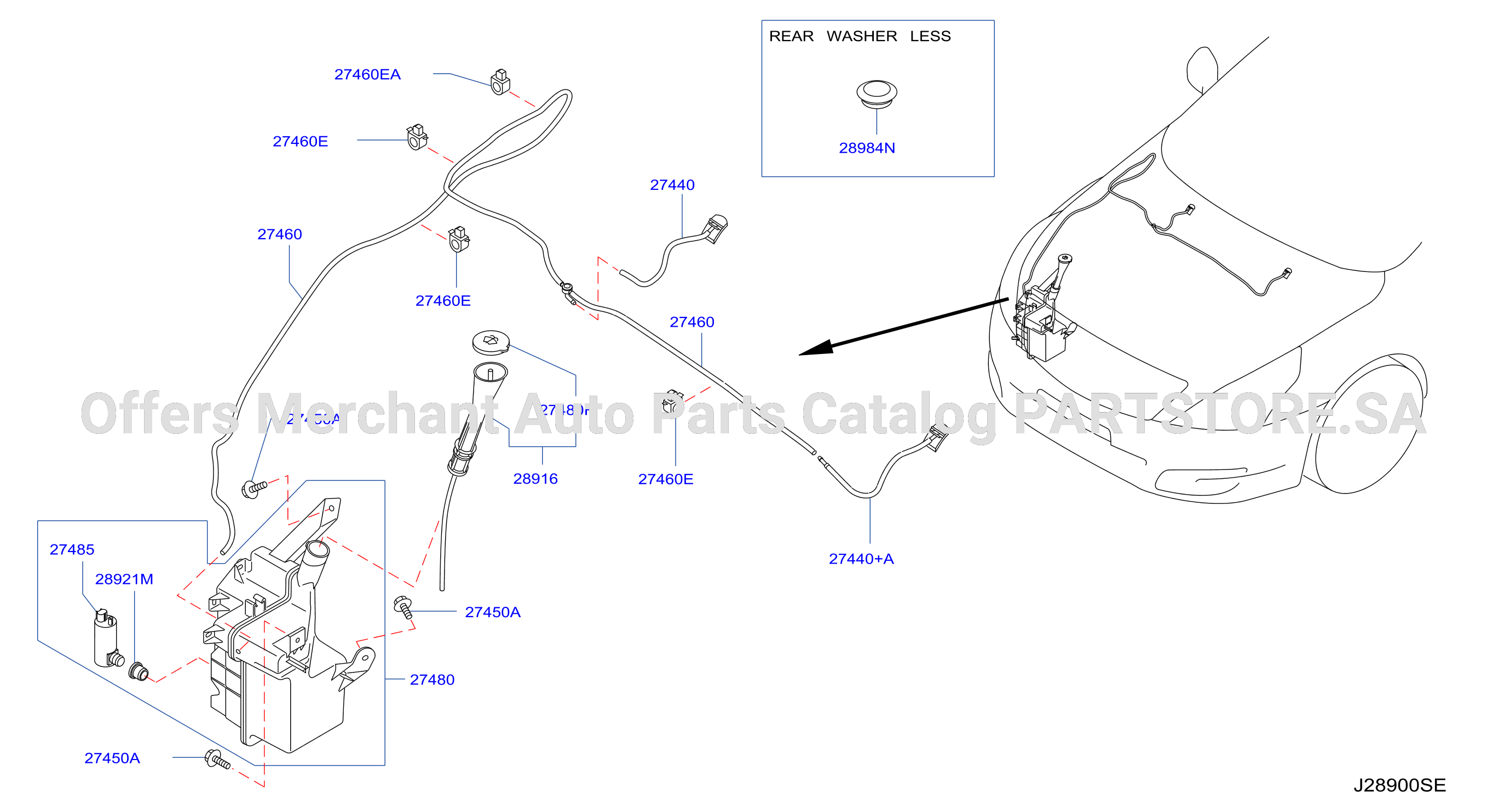 Windshield Washer W / O Head Lamp Cleaner