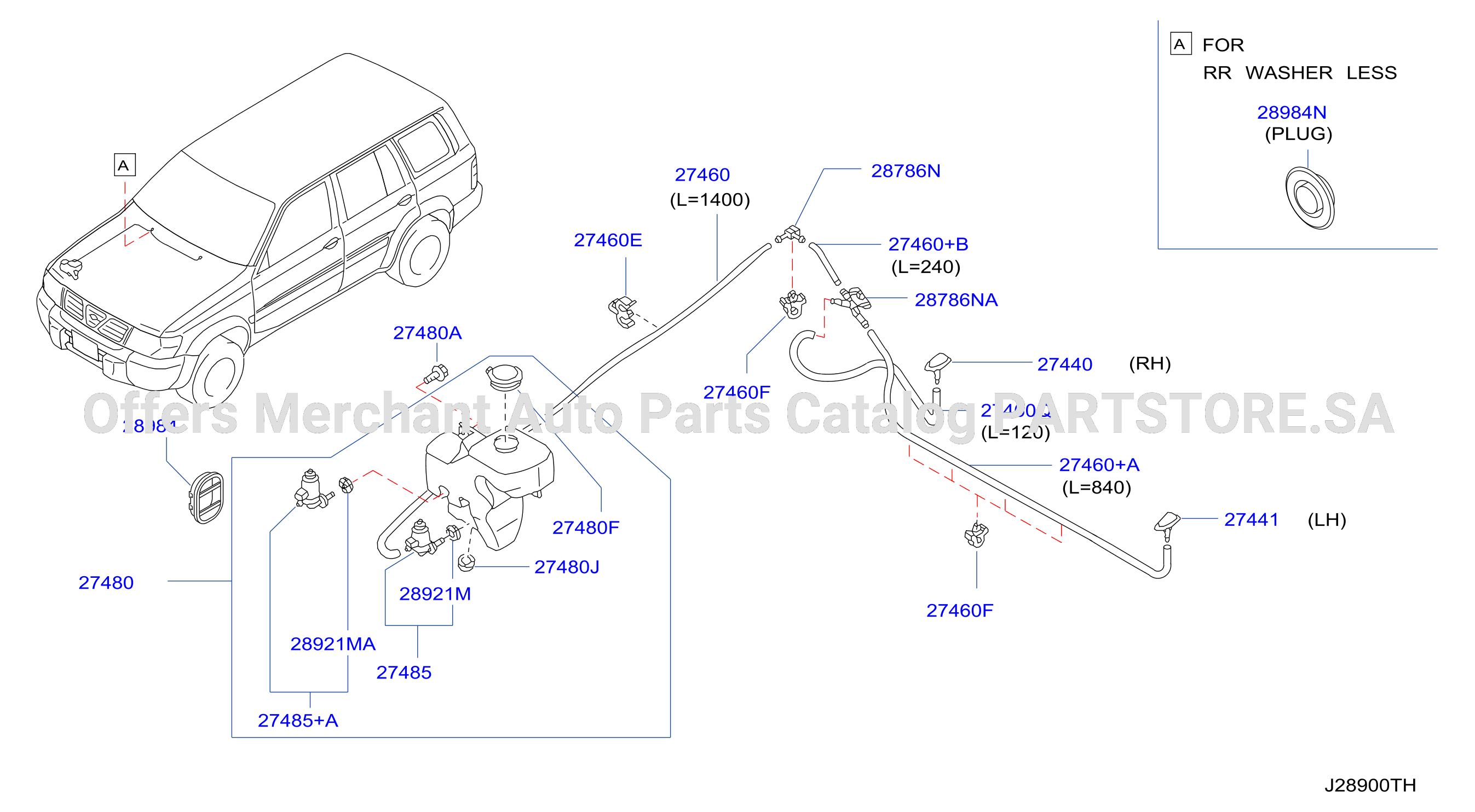 Windshield Washer Tank Front Washer