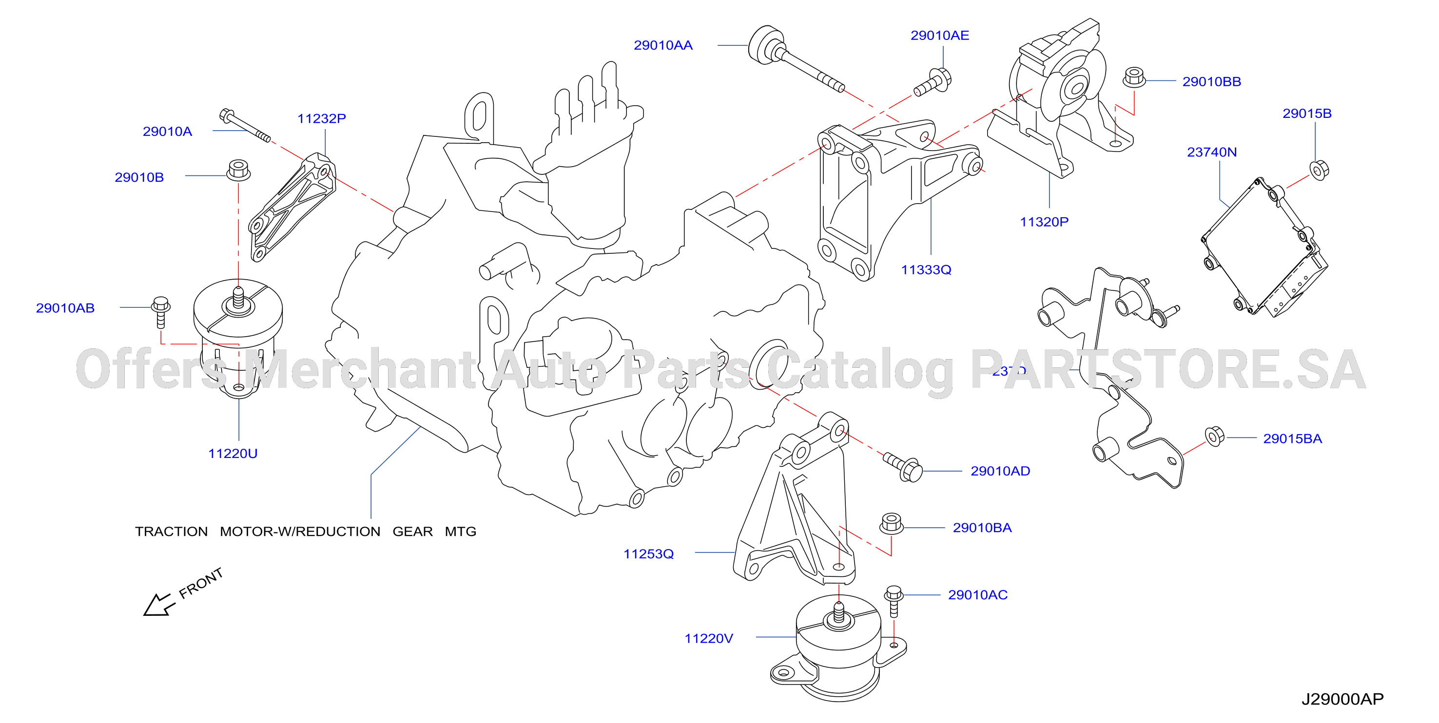 Electric Vehicle Drive System Motor Reduction Gear Mtg