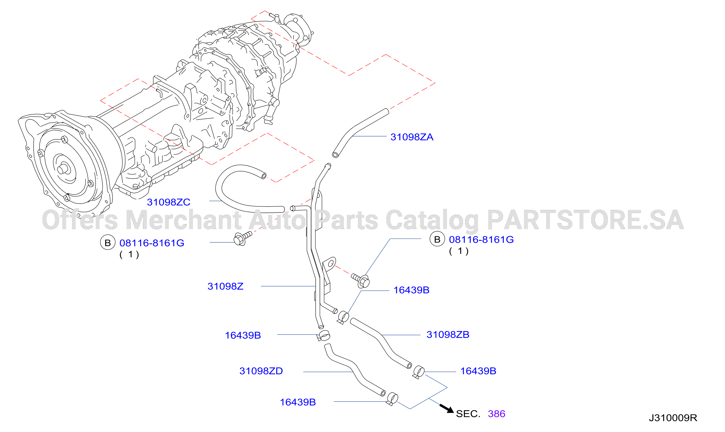 Auto Transmission Transaxle Fitting Breather Piping