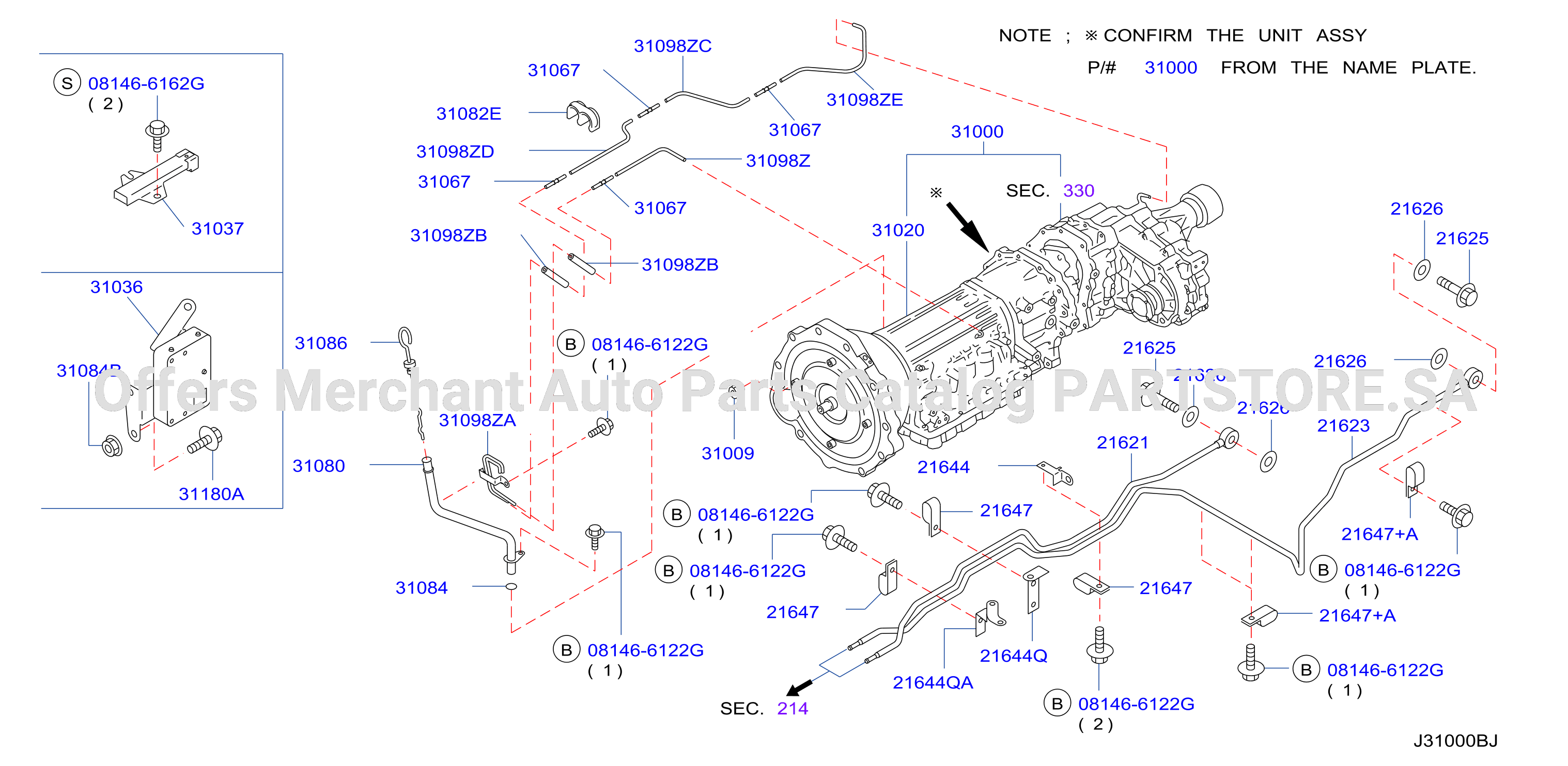 Auto Transmission Transaxle Fitting Assembly Piping Parts