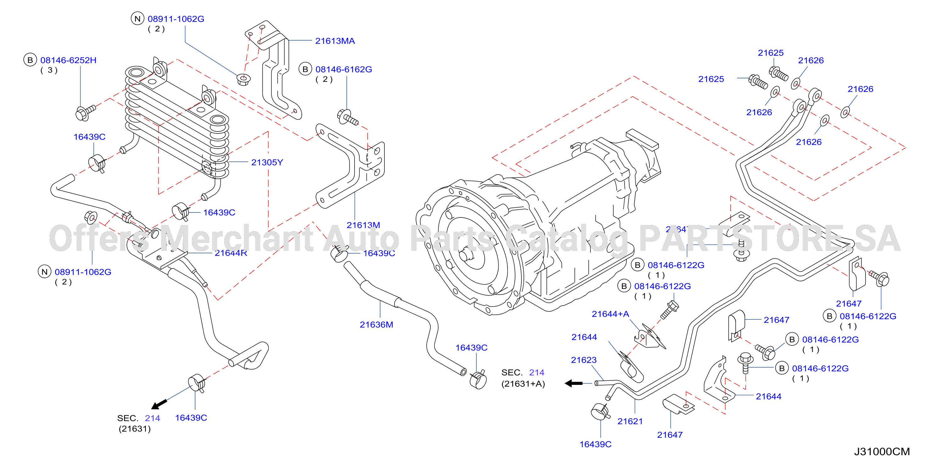 Auto Transmission Transaxle Fitting Oil Cooler Tube Parts