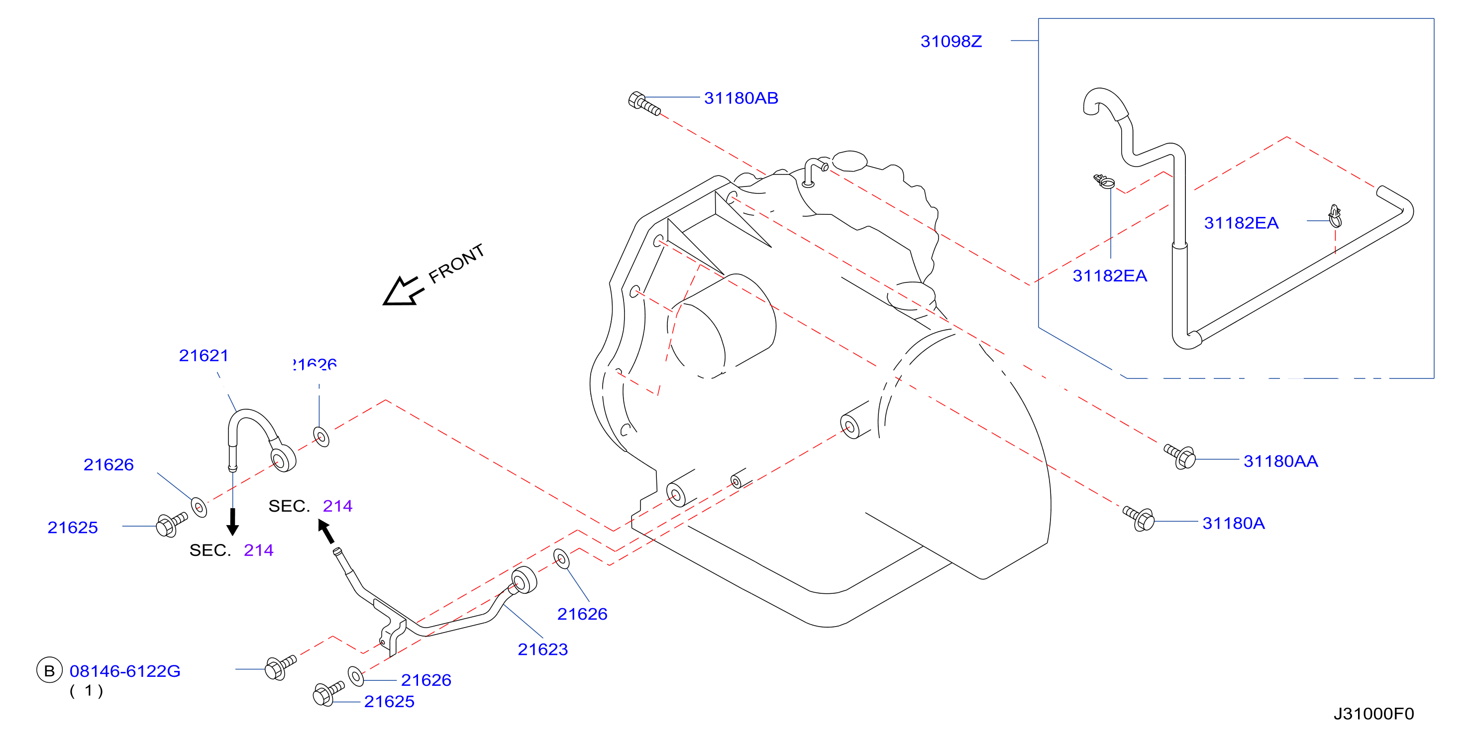 Auto Transmission Transaxle Fitting Oil Cooler Tube Parts