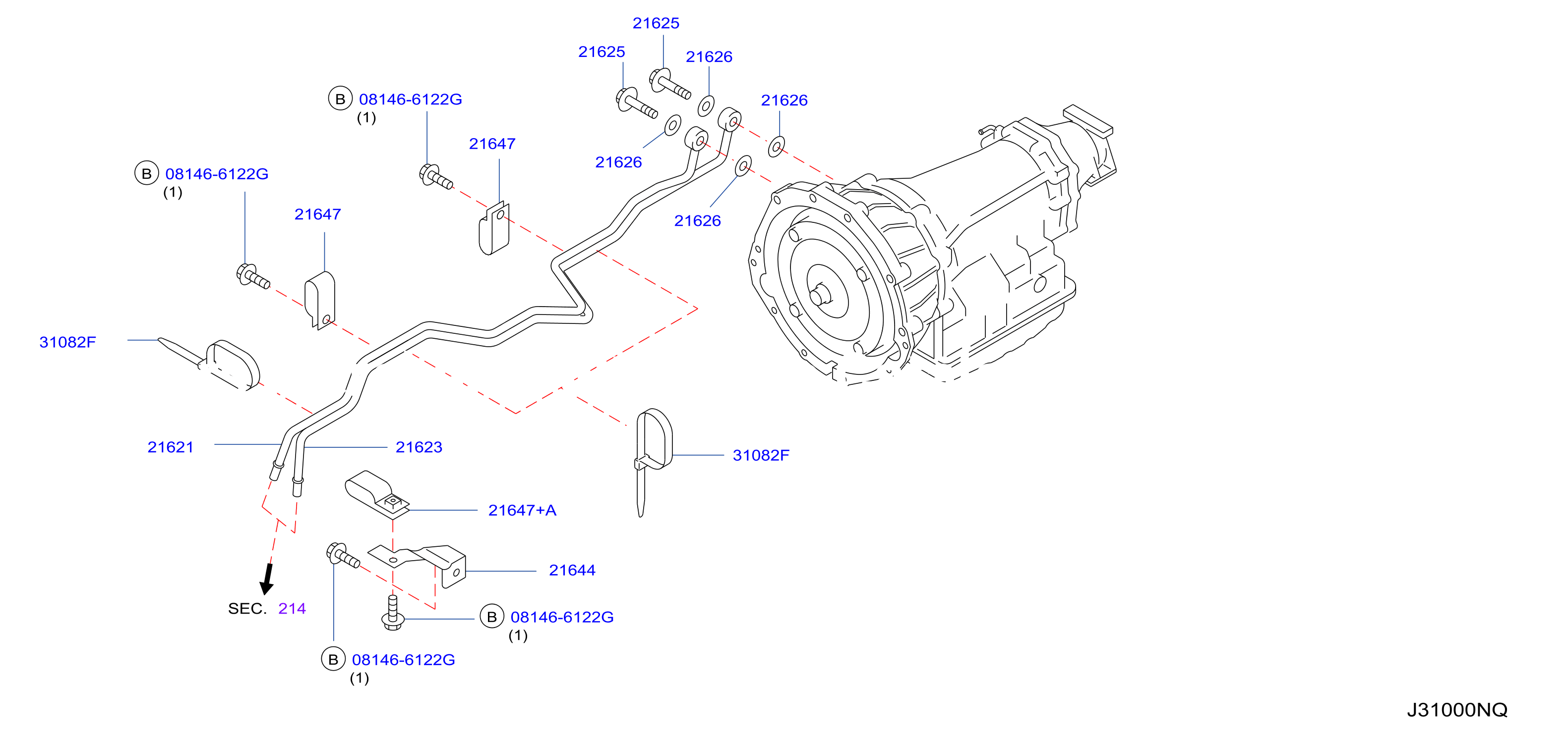 Auto Transmission Transaxle Fitting Oil Cooler Tube Parts