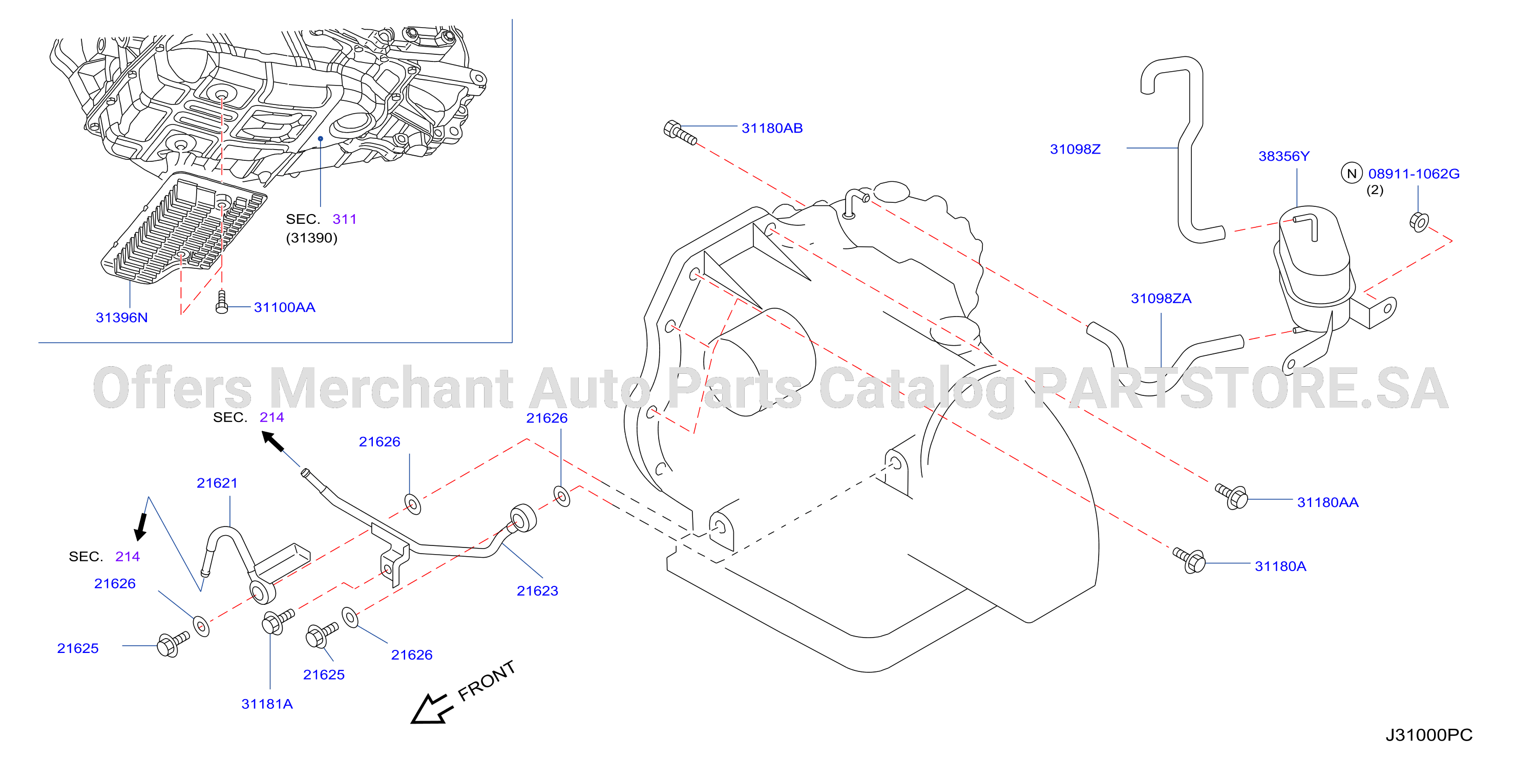 Auto Transmission Transaxle Fitting Oil Cooler Tube Parts Heat Sink