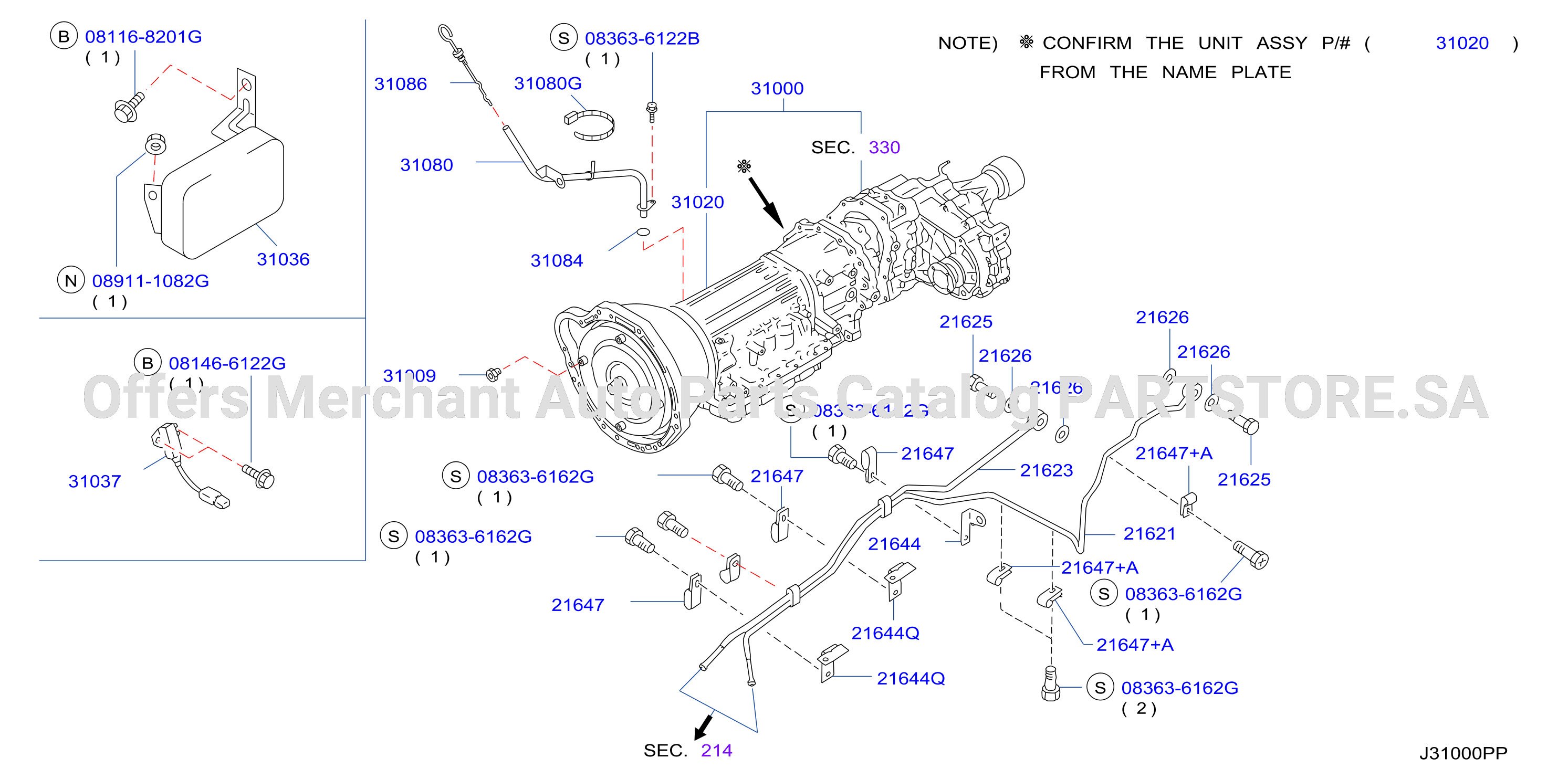 Auto Transmission Transaxle Fitting Assembly Fitting Parts