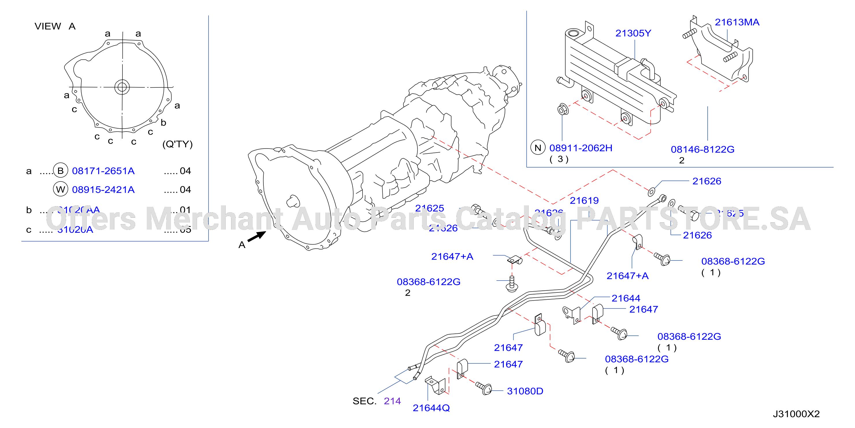Auto Transmission Transaxle Fitting Oil Cooler Tube Parts