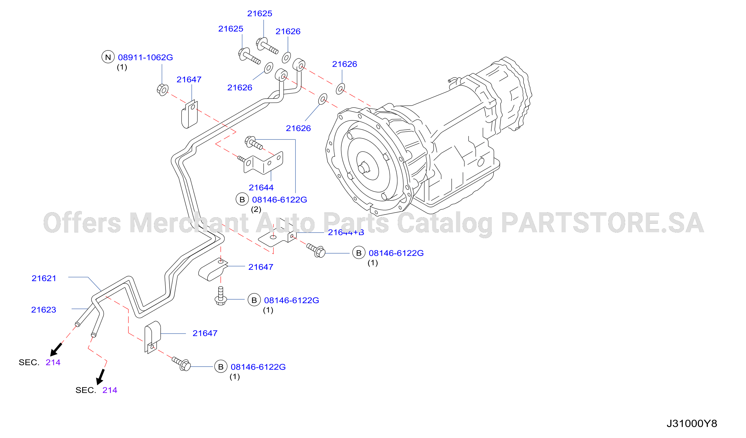 Auto Transmission Transaxle Fitting Oil Cooler Tube Parts