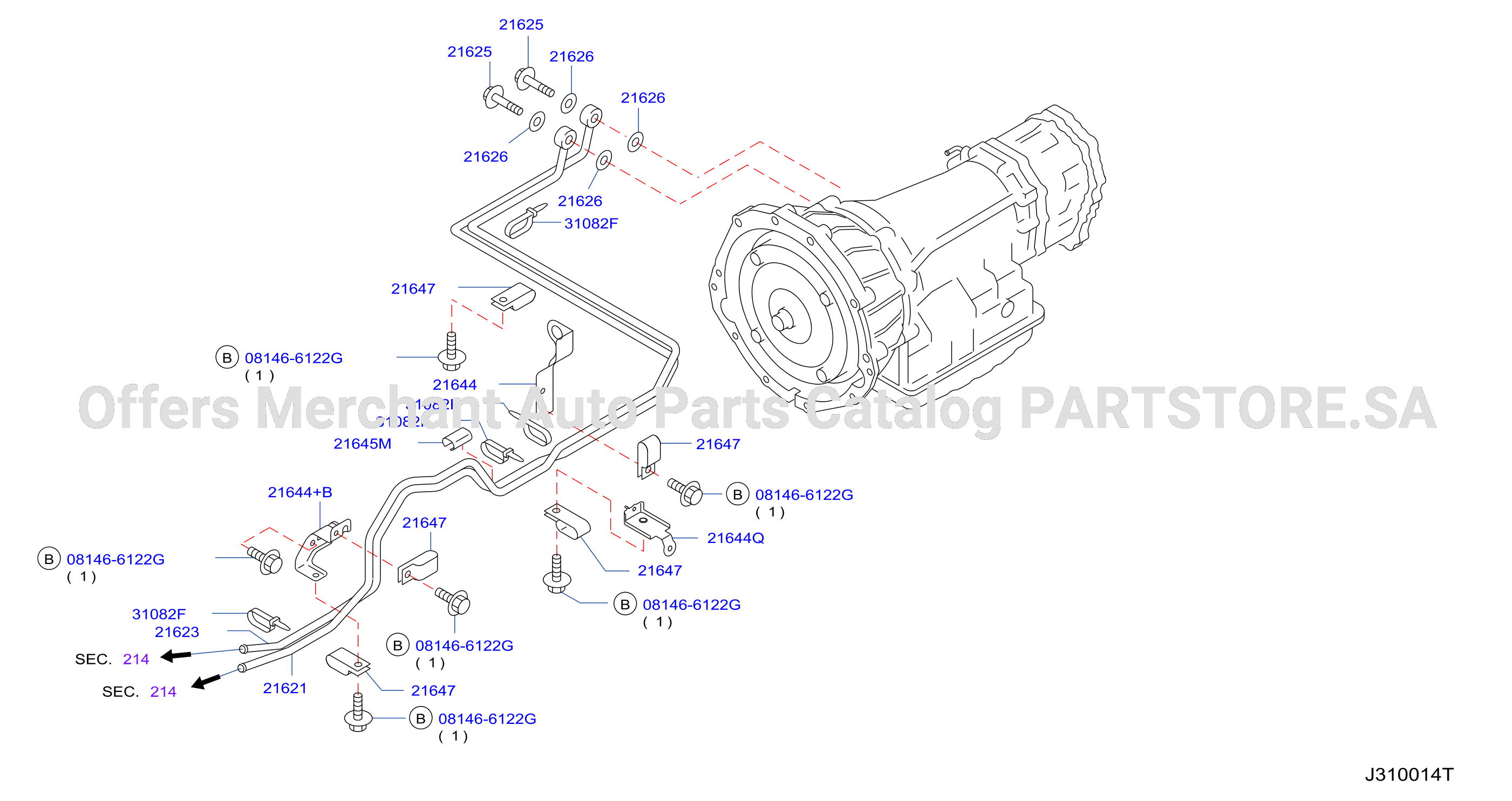 Auto Transmission Transaxle Fitting Oil Cooler Tube Parts
