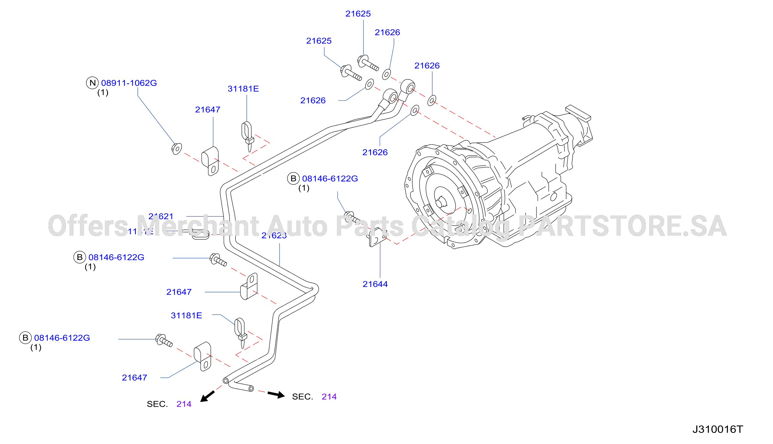 Auto Transmission Transaxle Fitting Oil Cooler Tube Parts