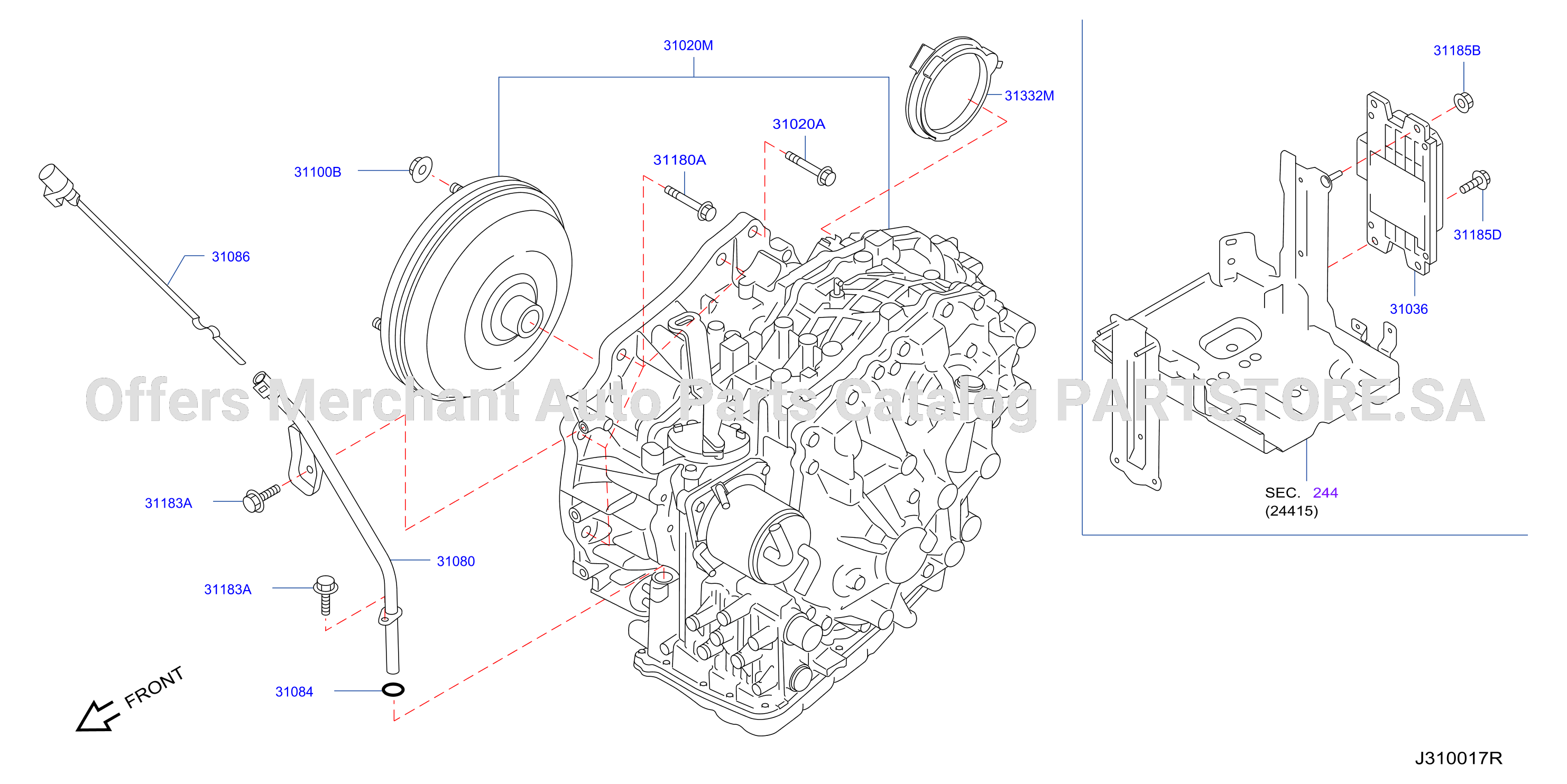 Auto Transmission Transaxle Fitting Assembly Fitting Parts