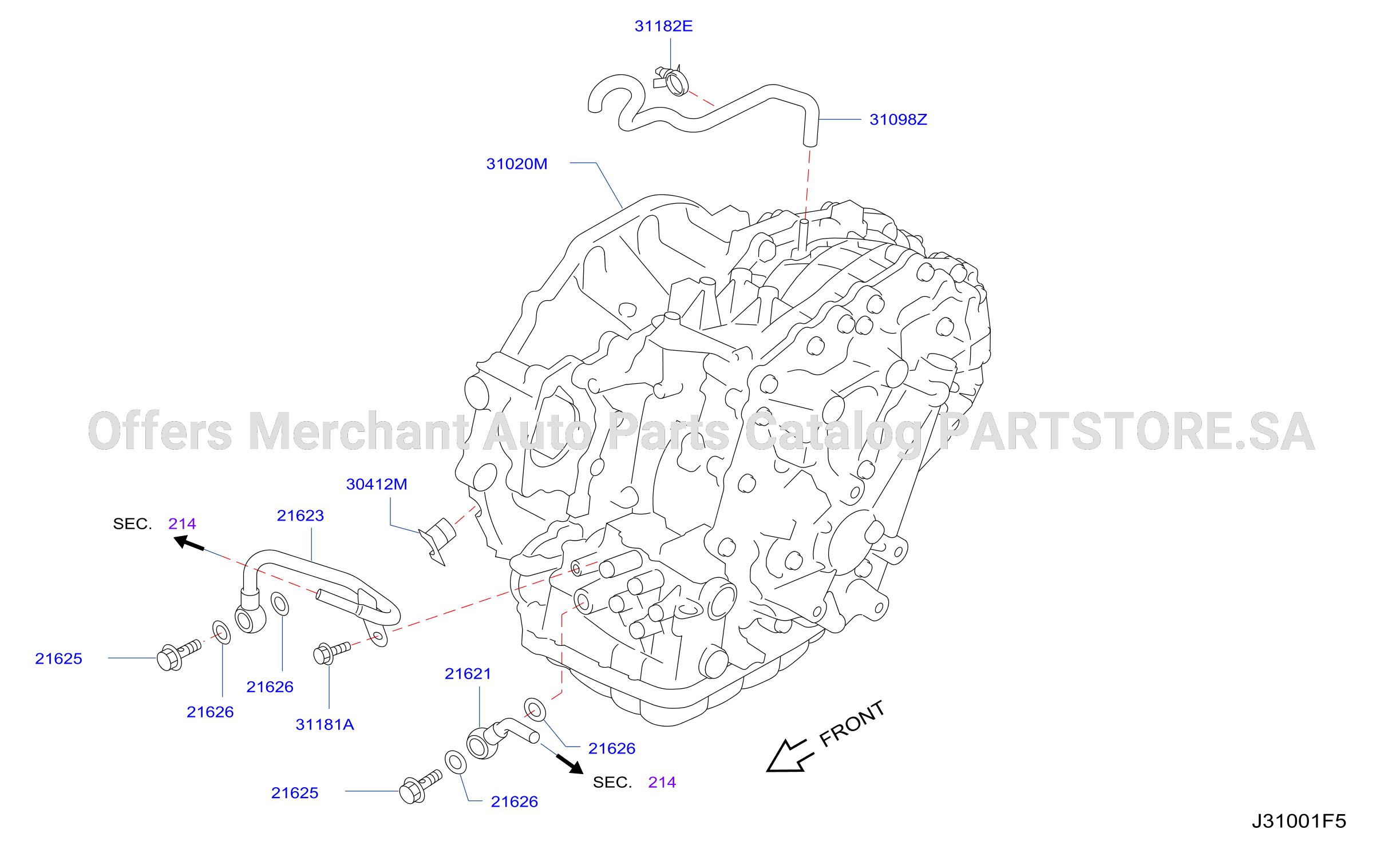 Auto Transmission Transaxle Fitting Oil Cooler Tube Parts
