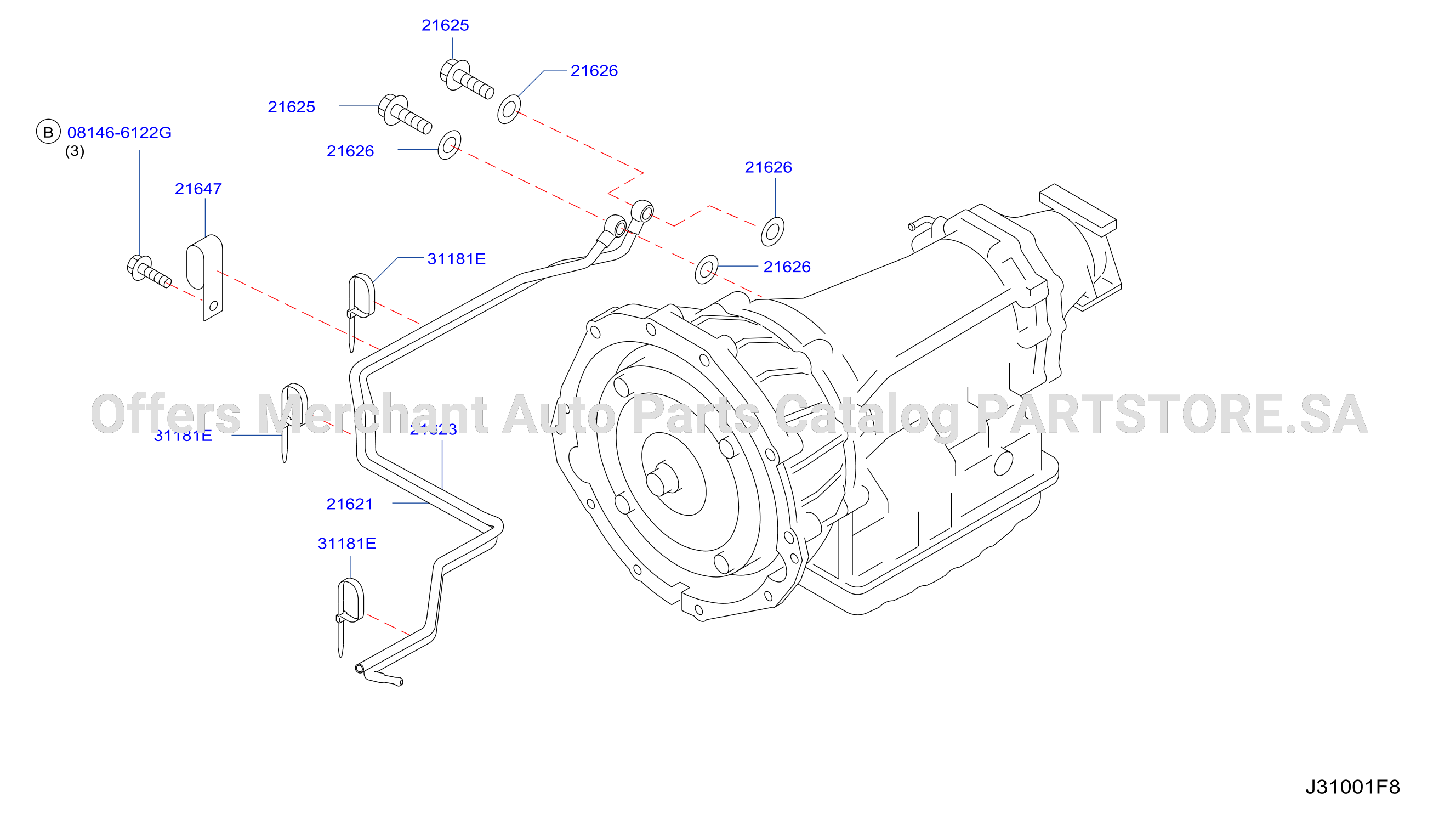 Auto Transmission Transaxle Fitting Oil Cooler Tube Parts