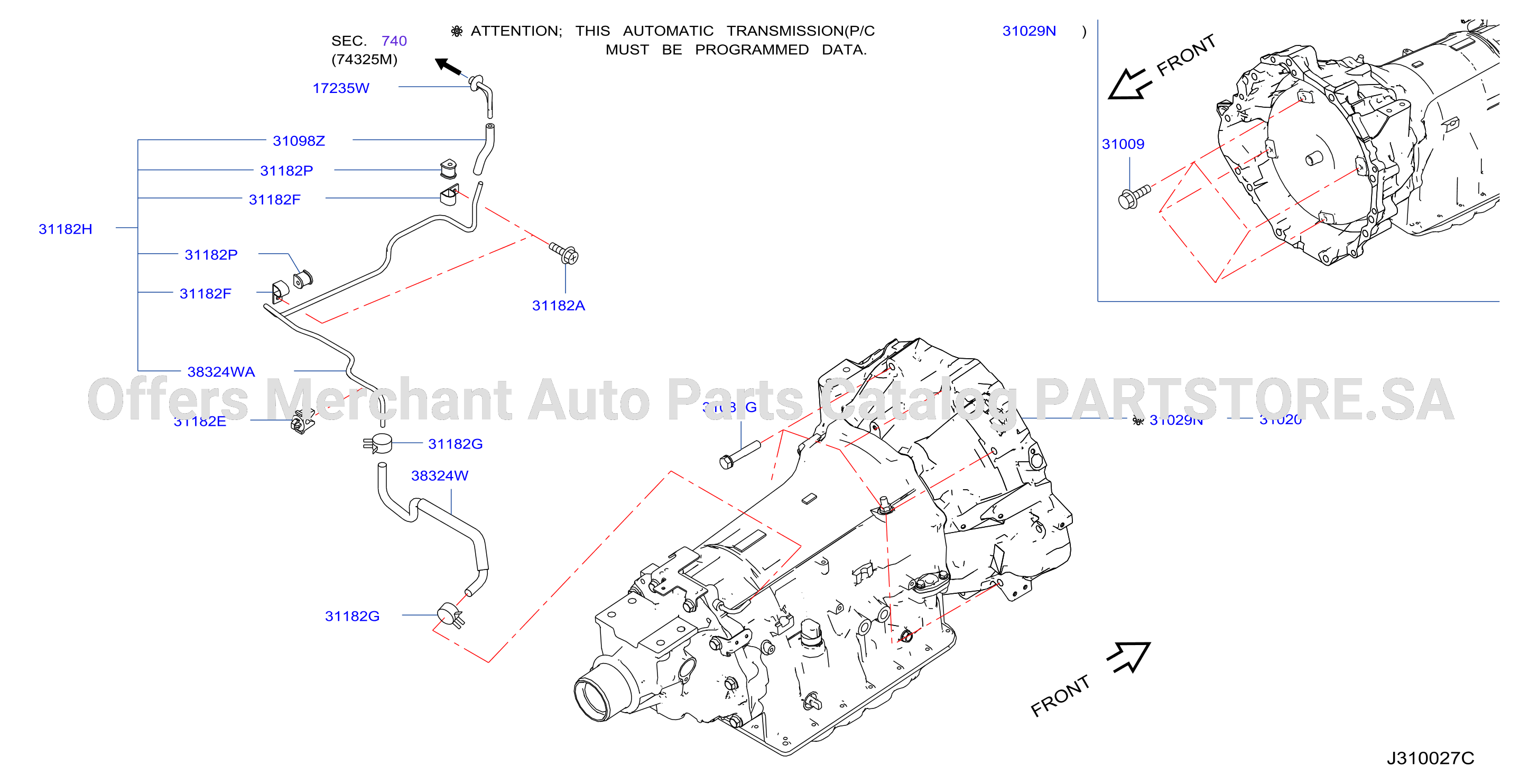 Auto Transmission Transaxle Fitting Assembly Fitting Parts