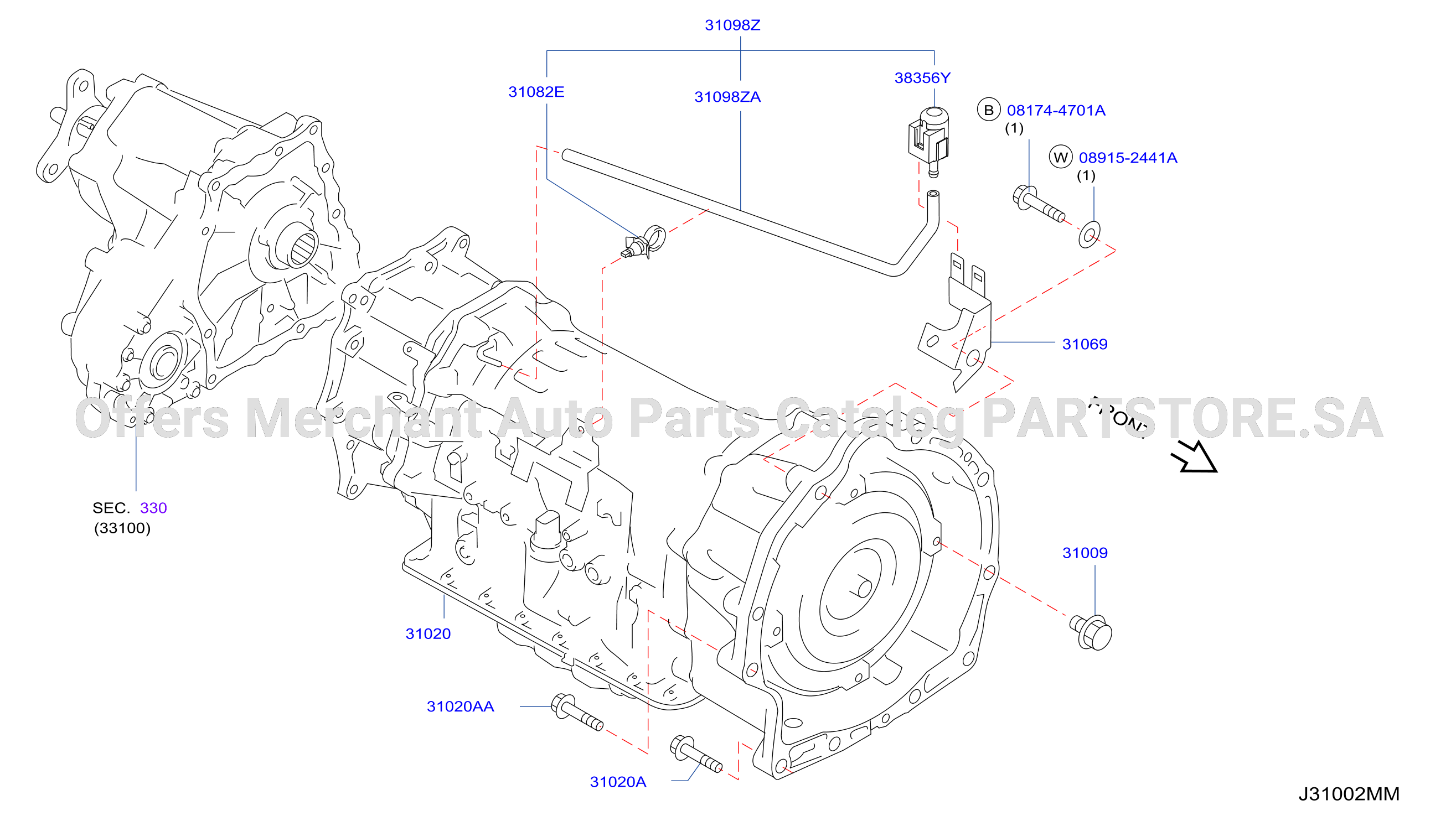 Auto Transmission Transaxle Fitting Assembly Fitting Parts