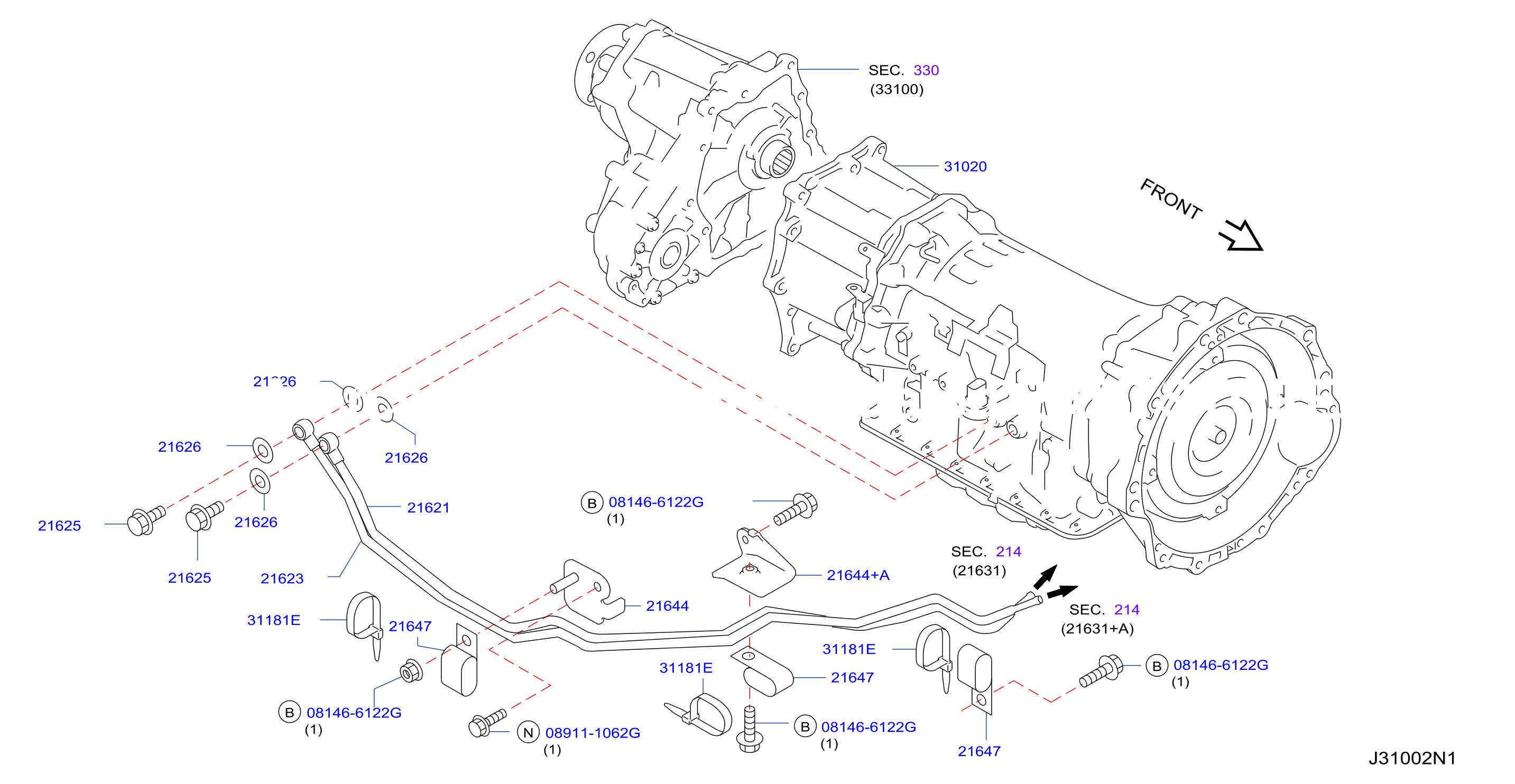 Auto Transmission Transaxle Fitting Oil Cooler Tube Parts