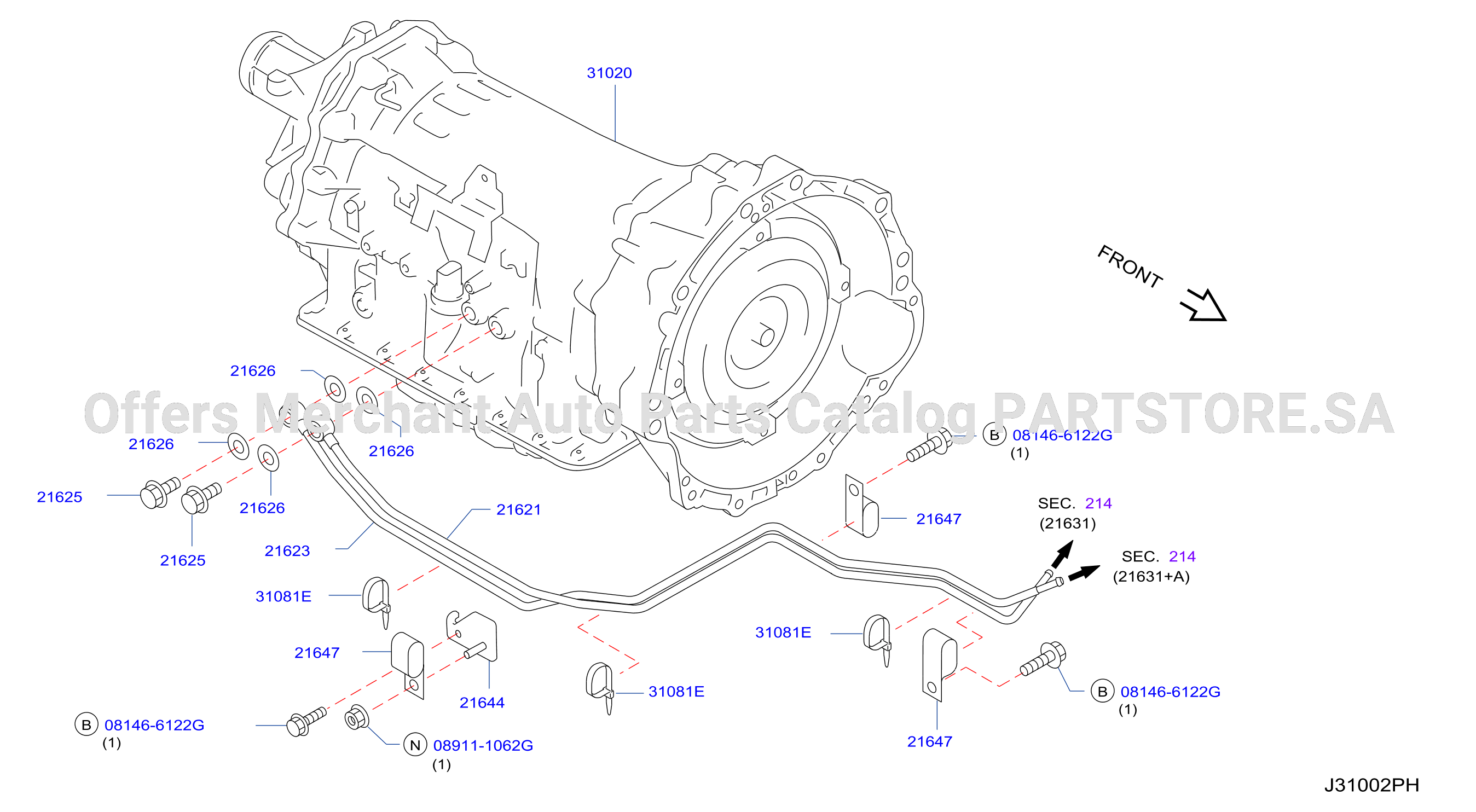 Auto Transmission Transaxle Fitting Oil Cooler Tube Parts
