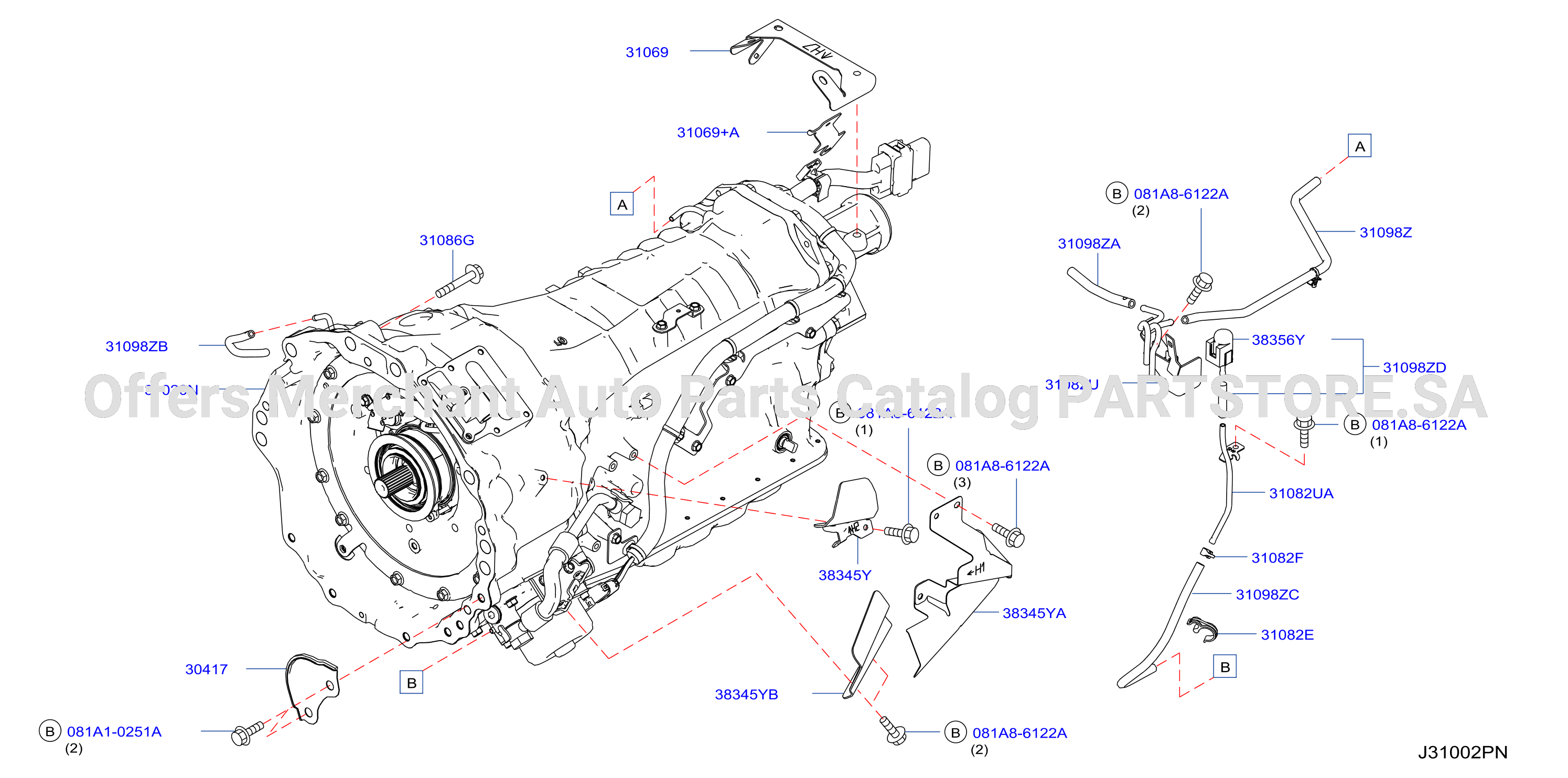 Auto Transmission Transaxle Fitting Assembly Fitting Parts