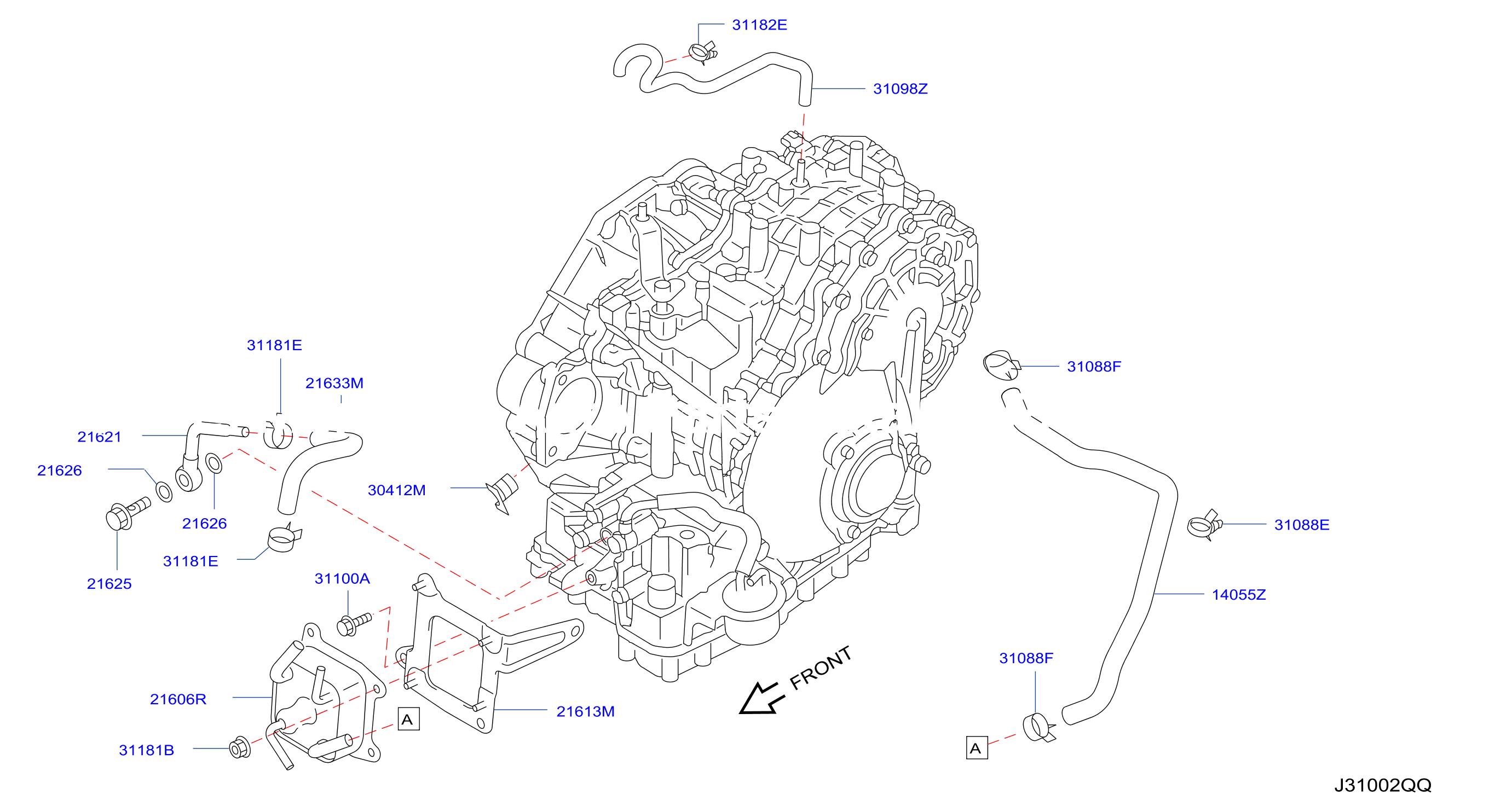 Auto Transmission Transaxle Fitting Oil Cooler Tube Parts
