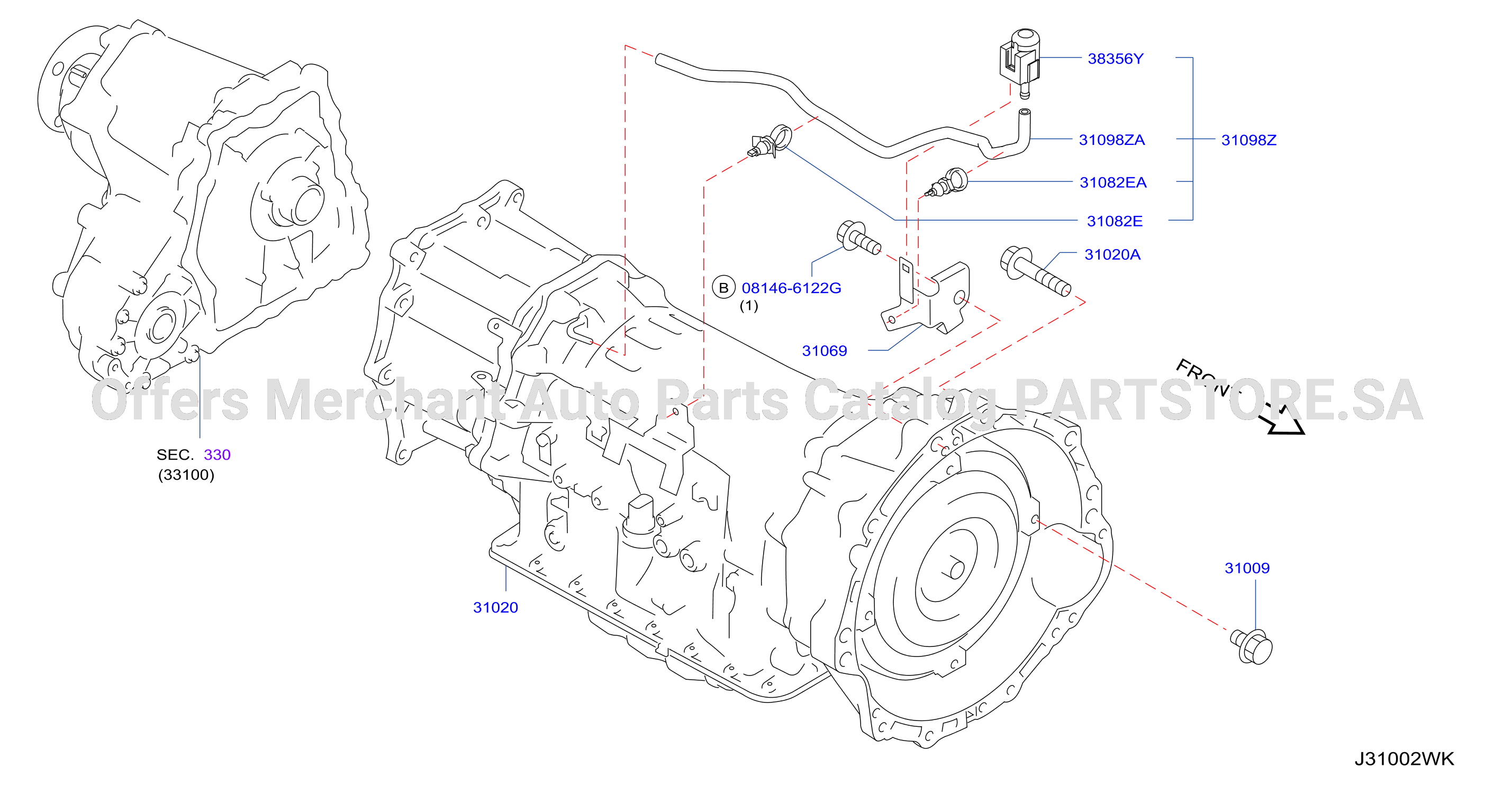 Auto Transmission Transaxle Fitting Assembly Fitting Parts