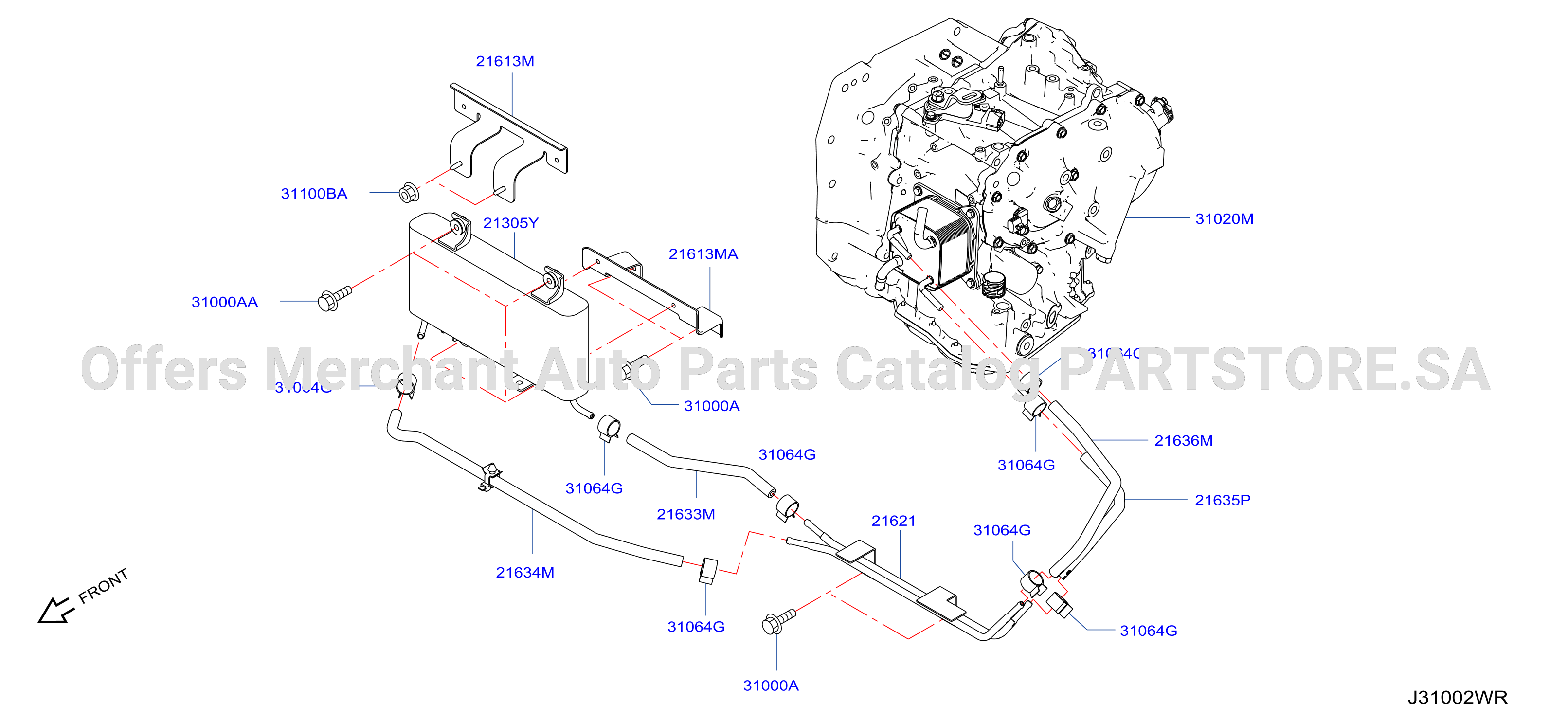 Auto Transmission Transaxle Fitting Oil Cooler Tube Parts