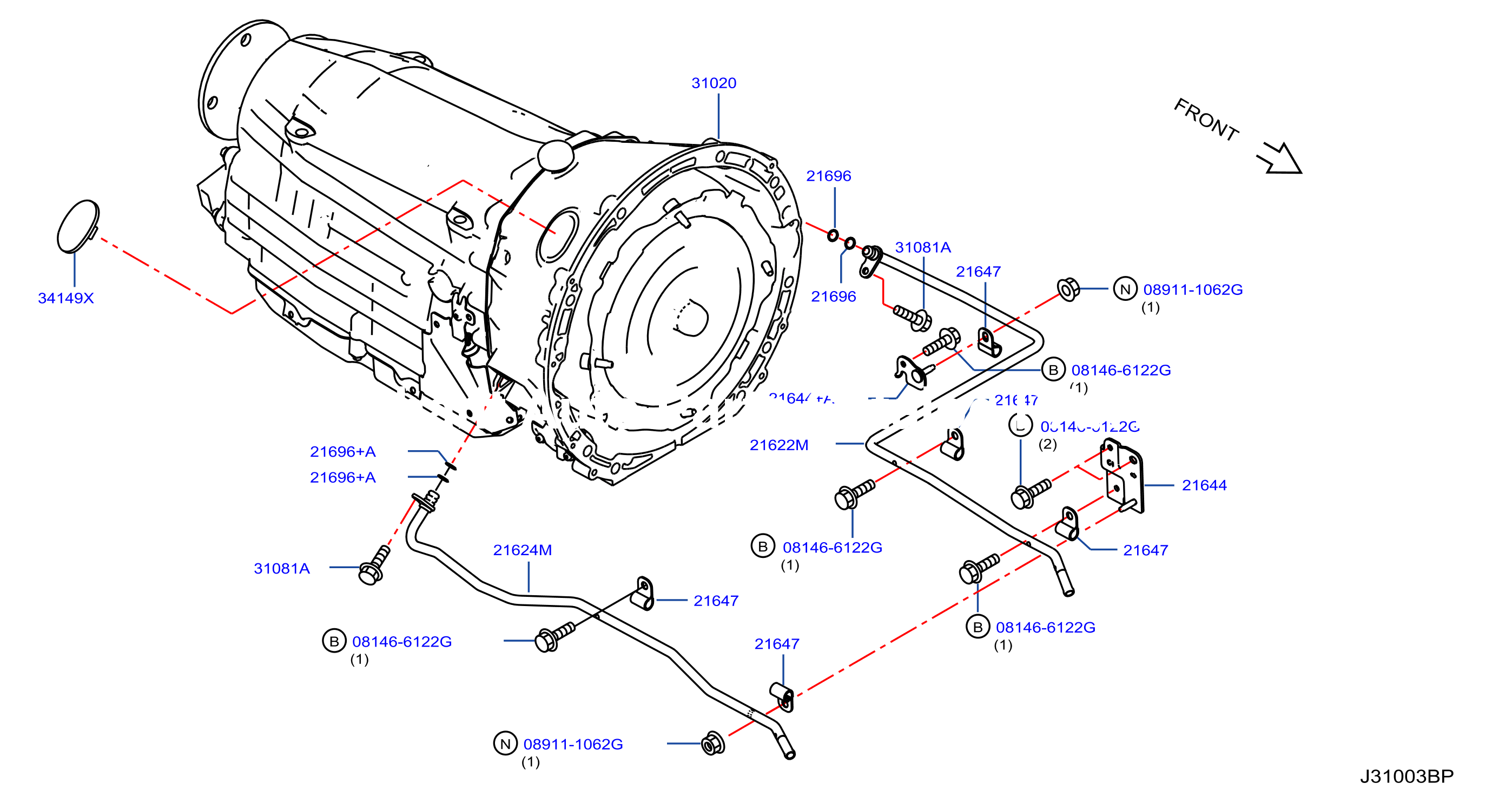 Auto Transmission Transaxle Fitting Oil Cooler Tube Parts