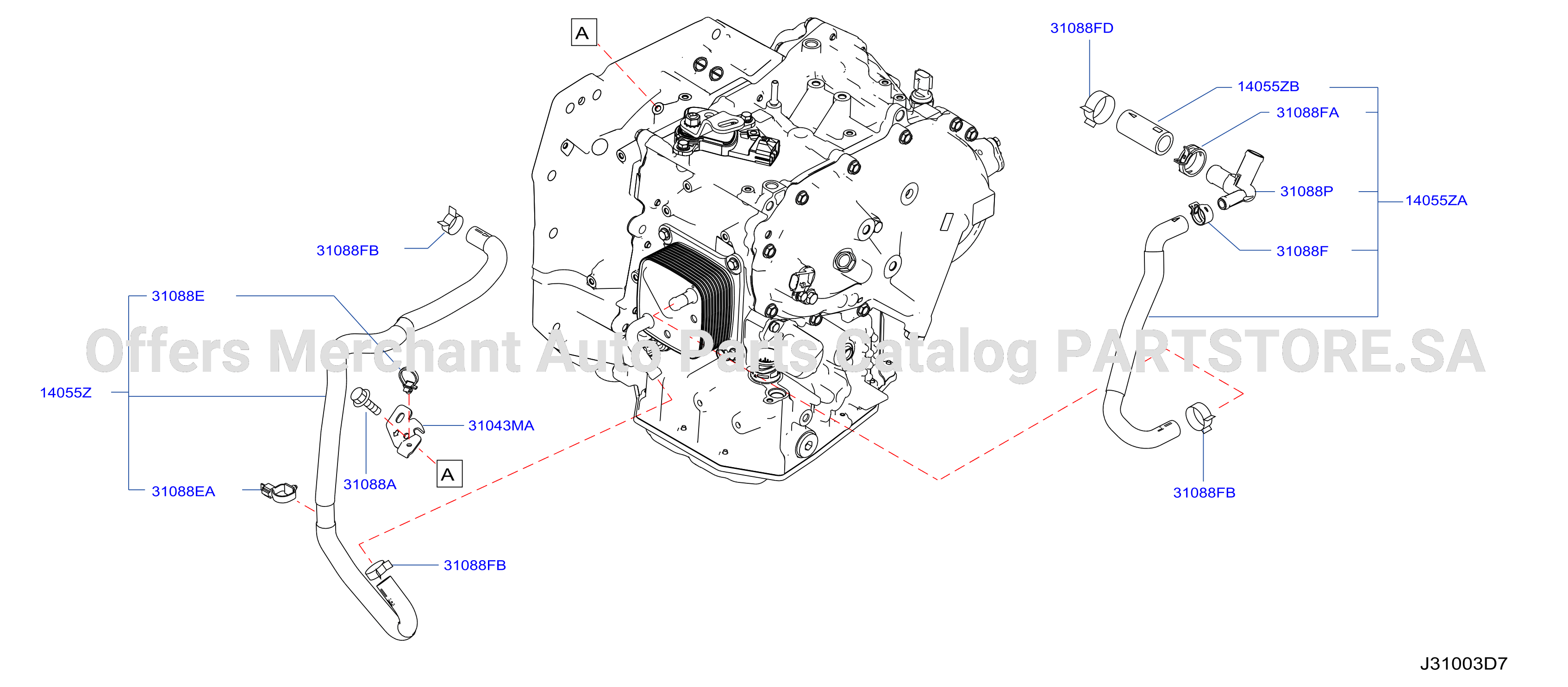 Auto Transmission Transaxle Fitting Oil Cooler Tube Parts
