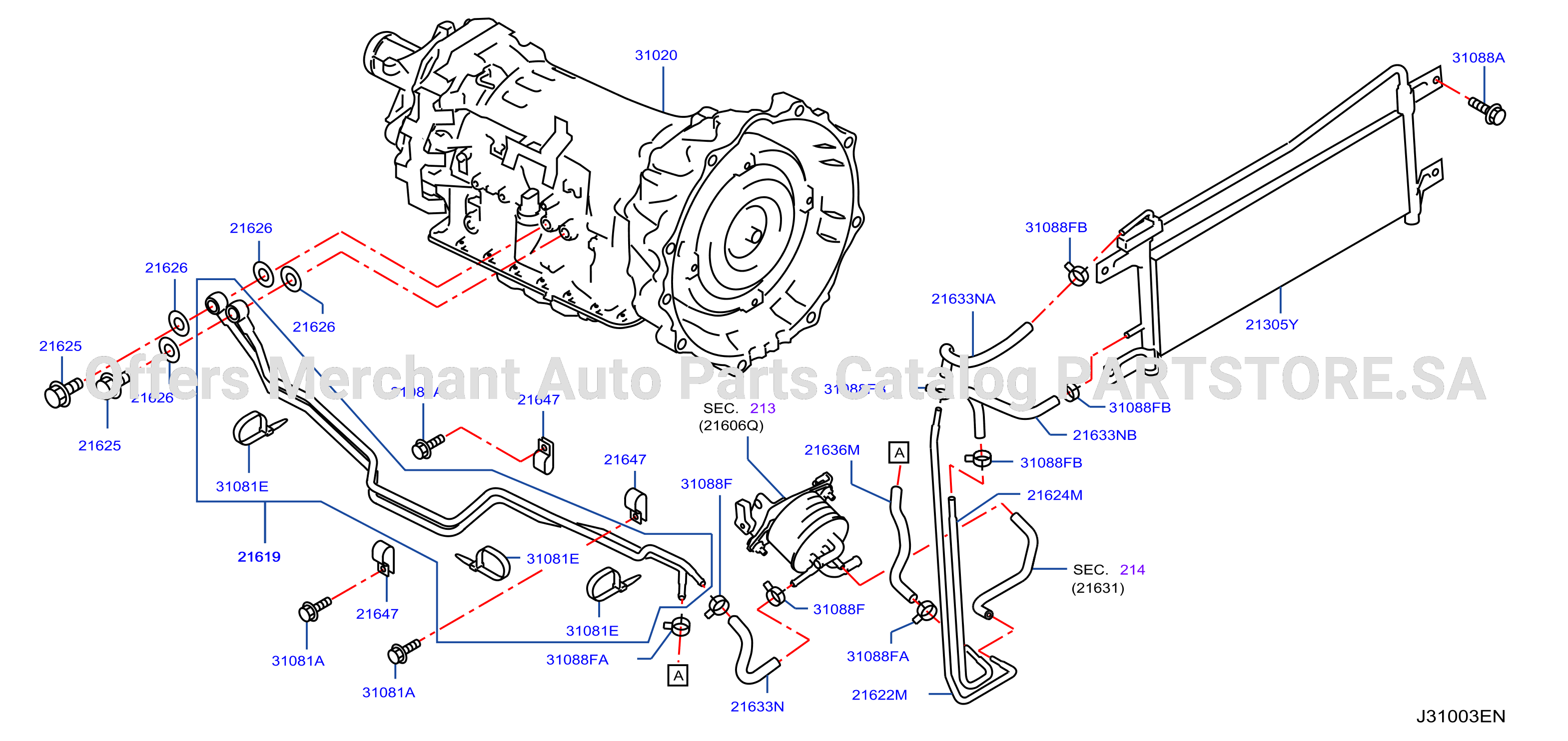 Auto Transmission Transaxle Fitting Oil Cooler Tube Parts