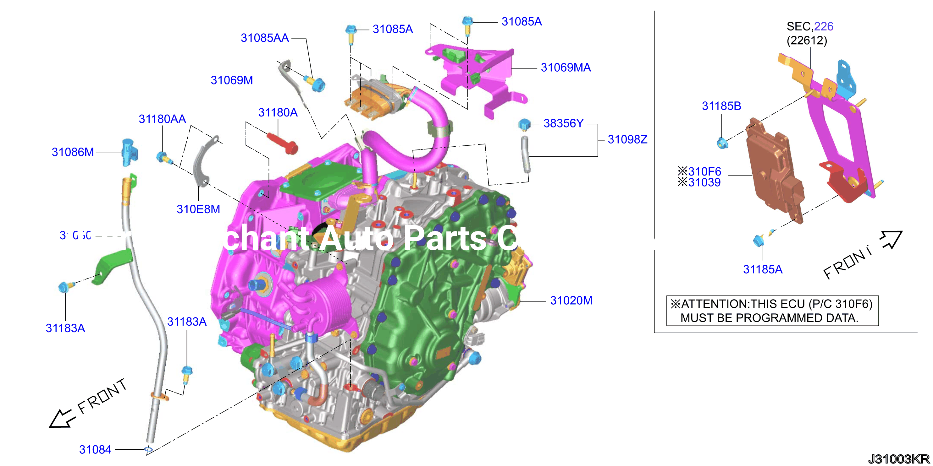 Auto Transmission Transaxle Fitting Assembly Fitting Parts