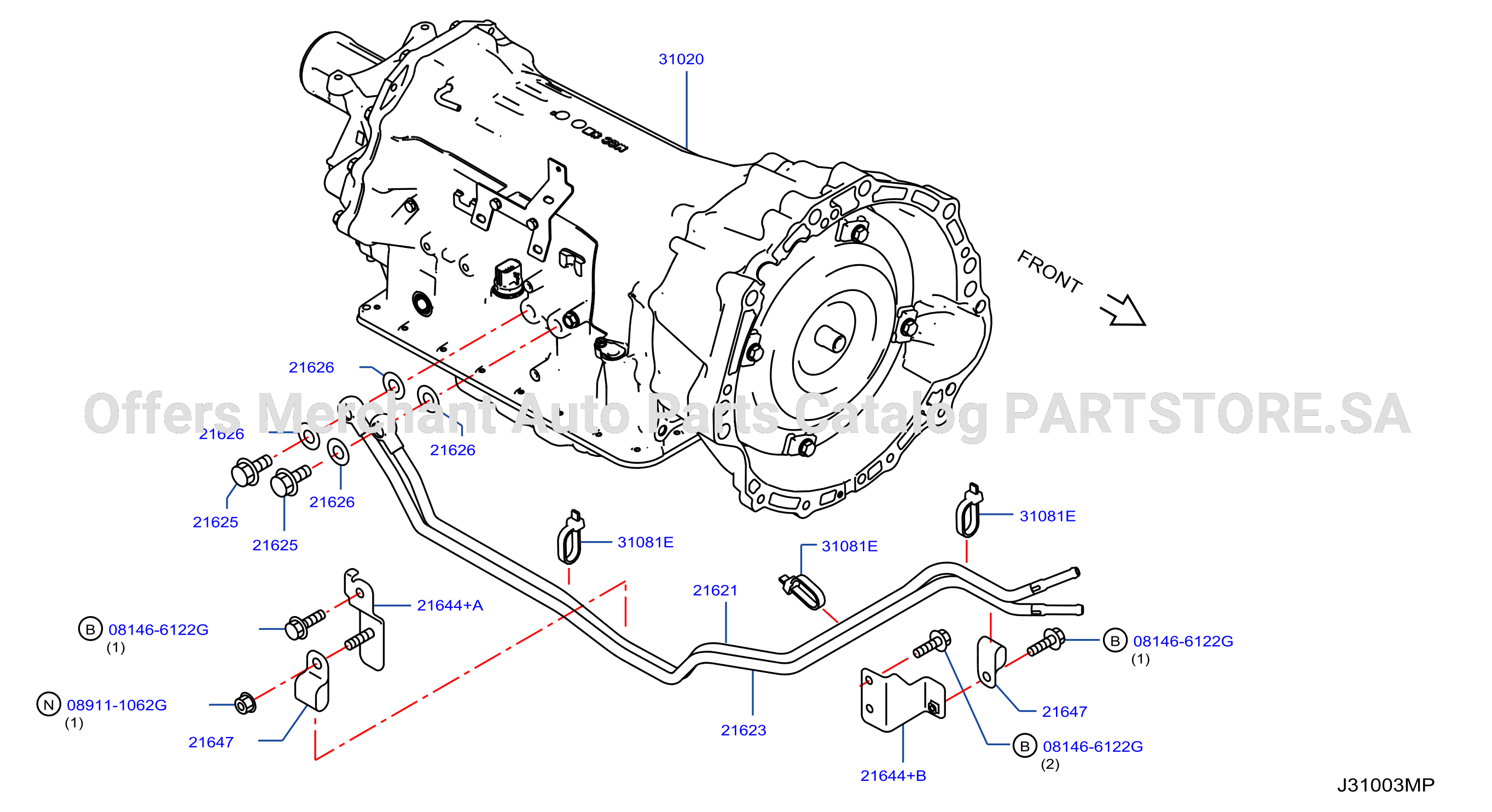 Auto Transmission Transaxle Fitting Oil Cooler Tube Parts