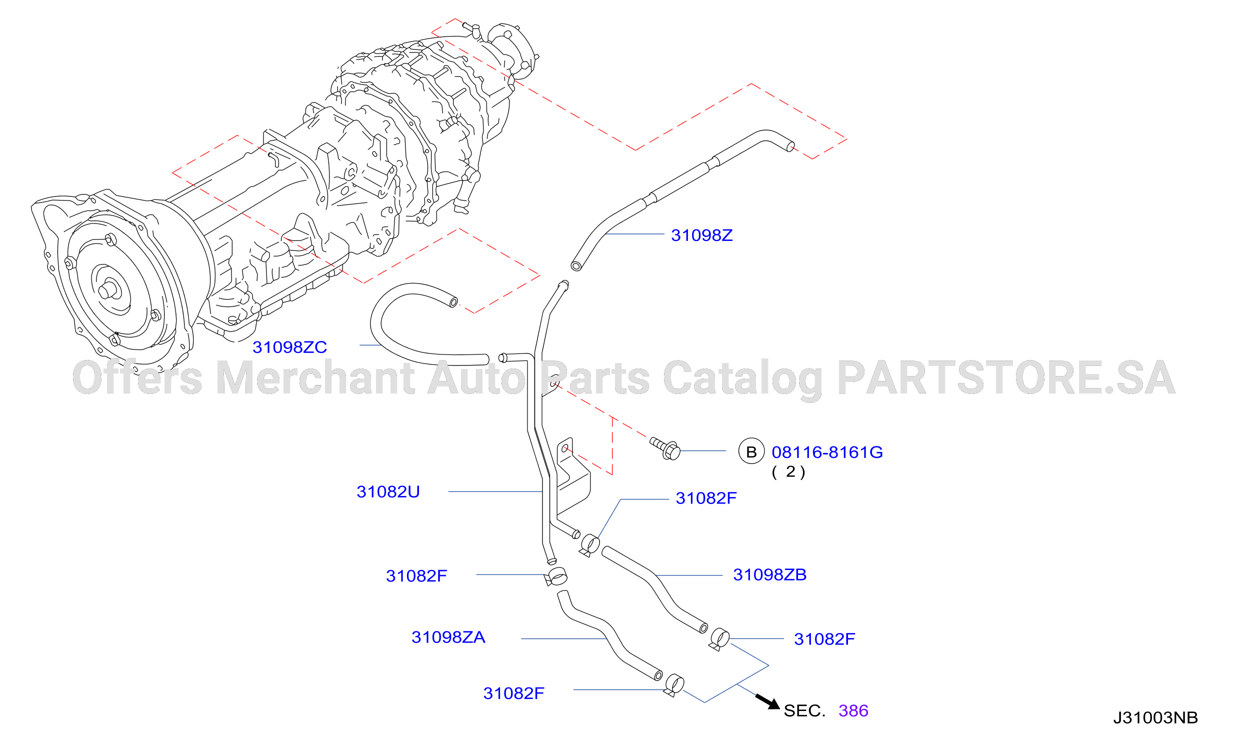Auto Transmission Transaxle Fitting Breather Piping
