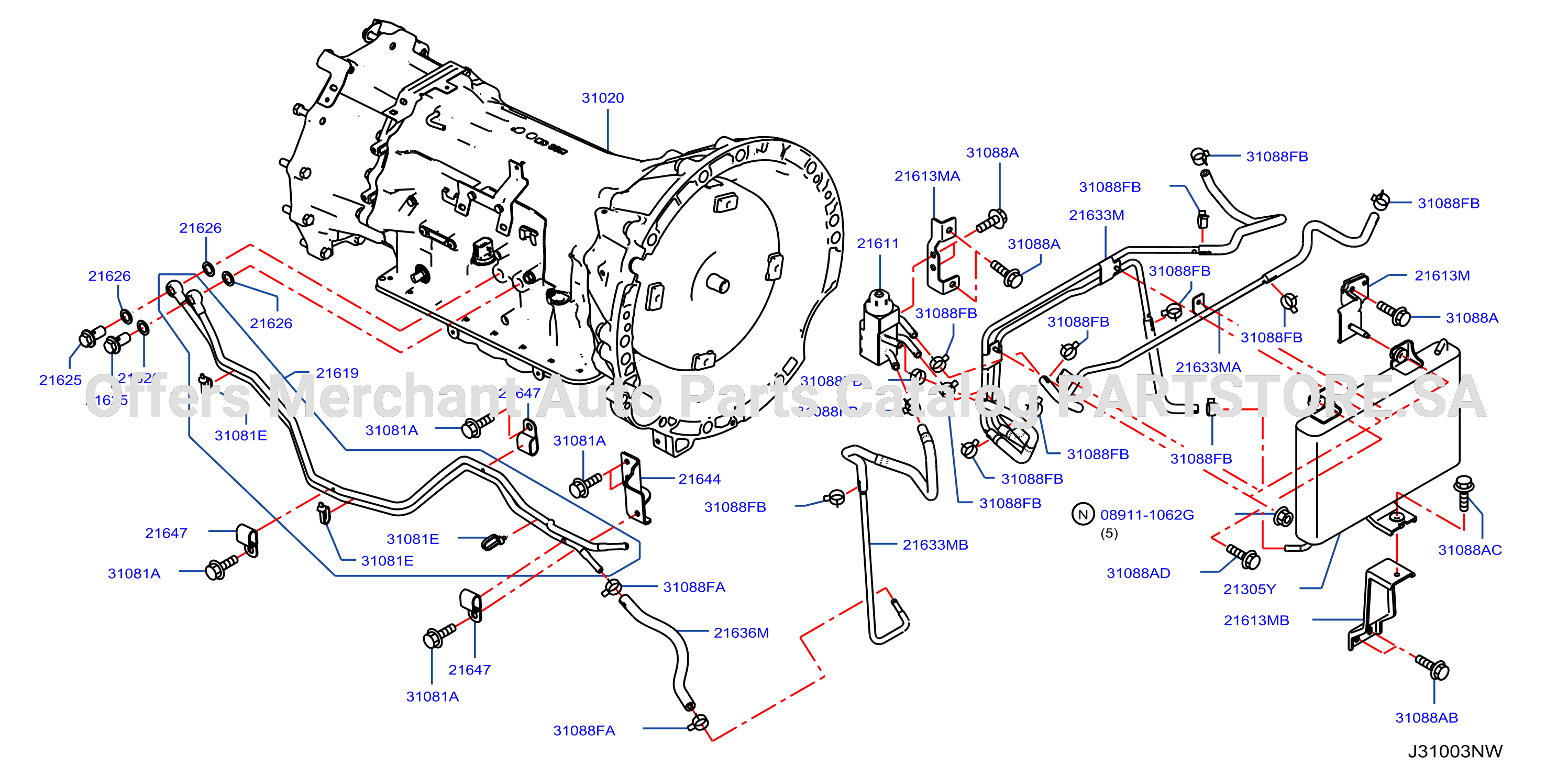 Auto Transmission Transaxle Fitting Oil Cooler Tube Parts