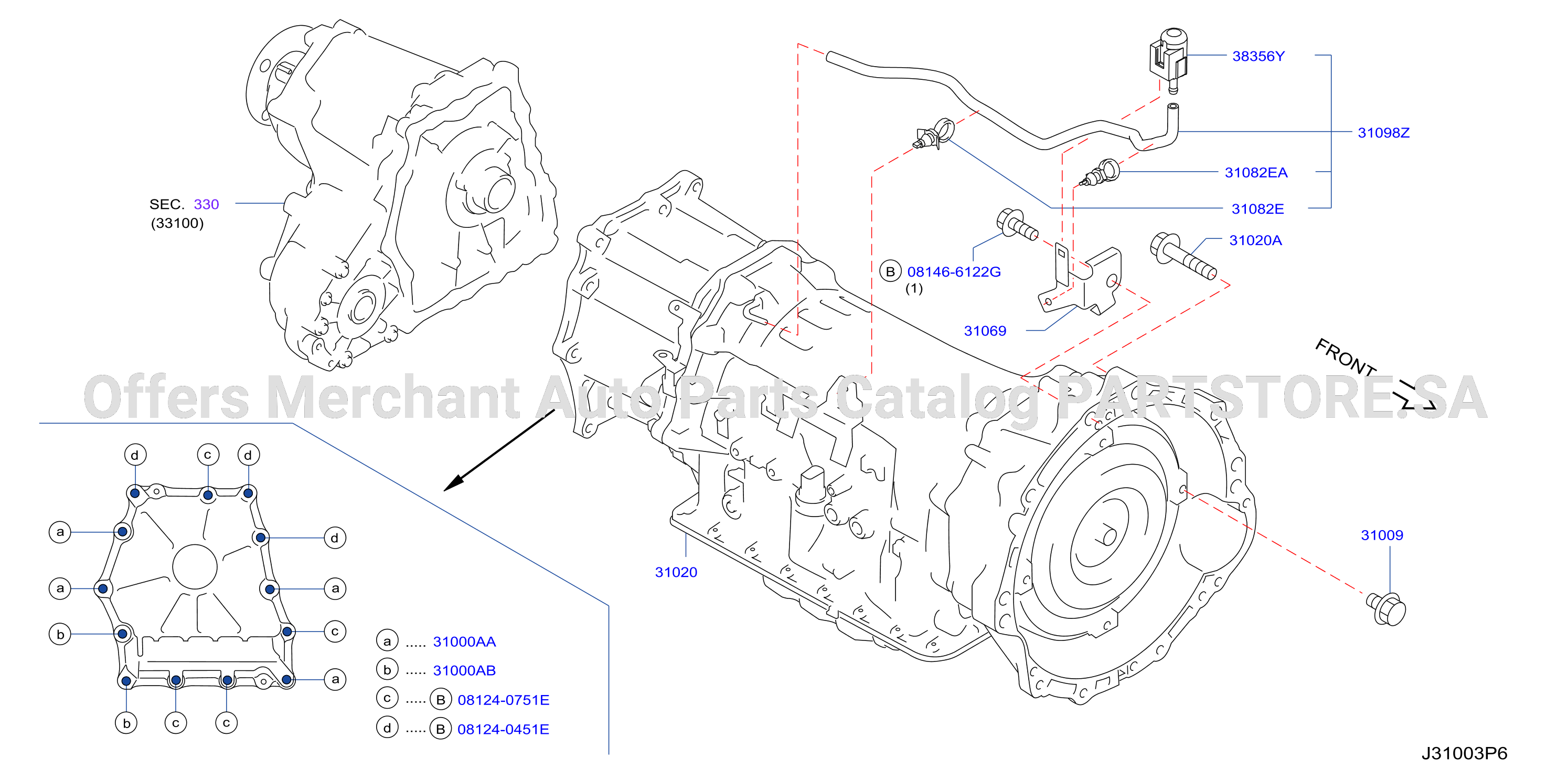 Auto Transmission Transaxle Fitting Assembly Fitting Parts