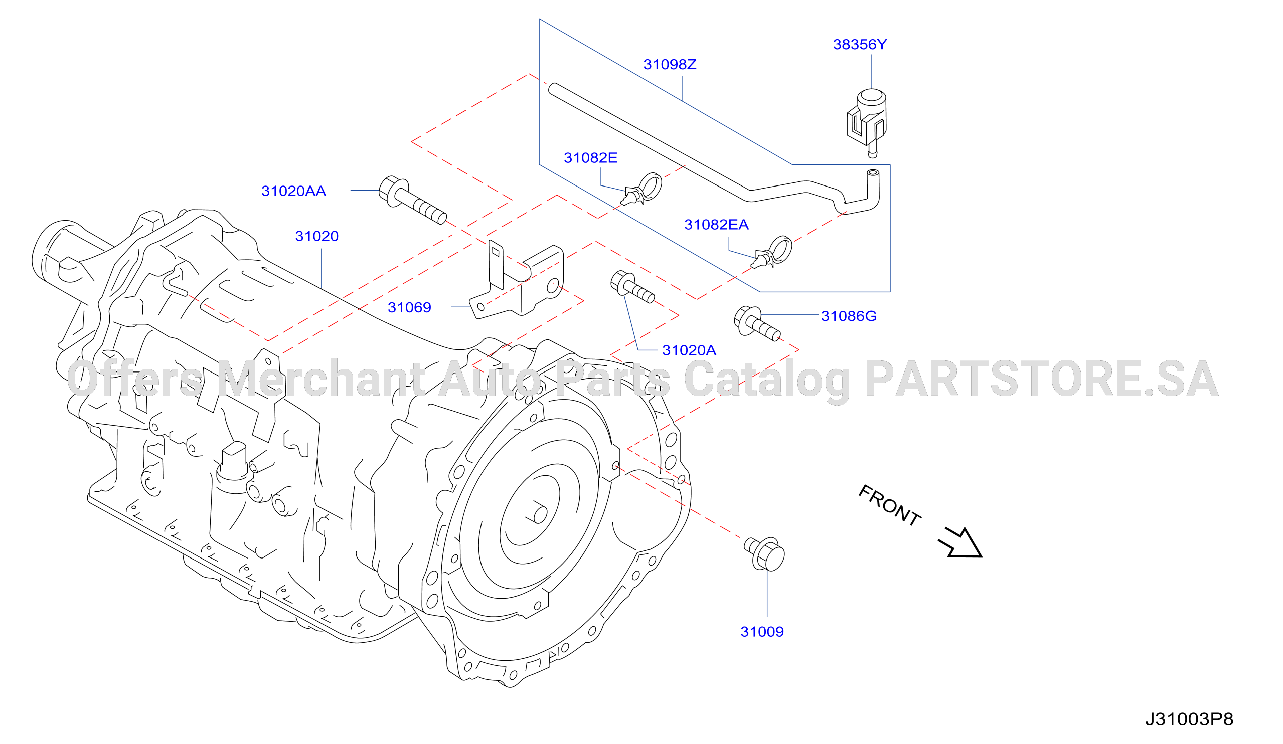 Auto Transmission Transaxle Fitting Assembly Fitting Parts